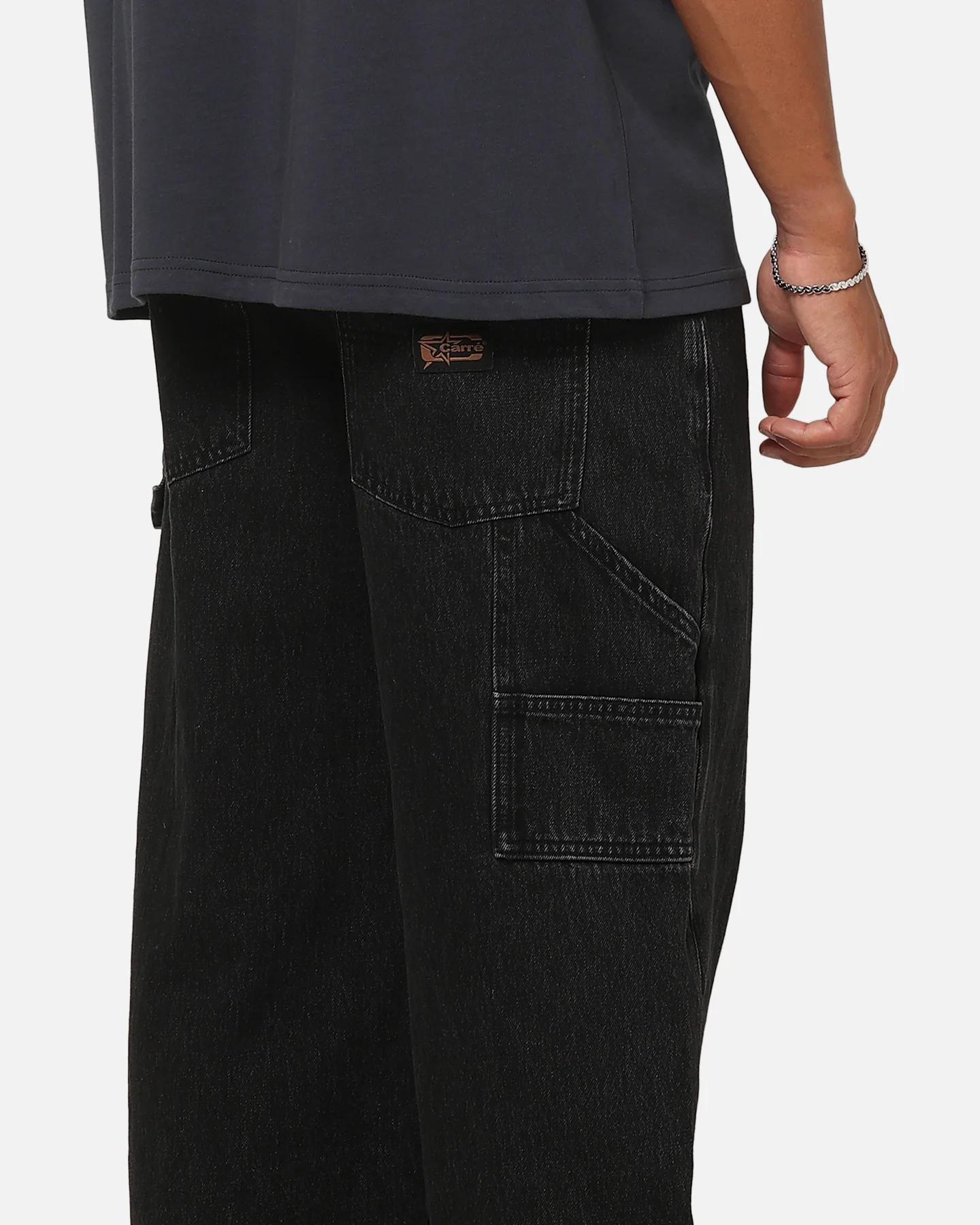 Carre Baggy Carpenter Jeans Black Denim - Image 3