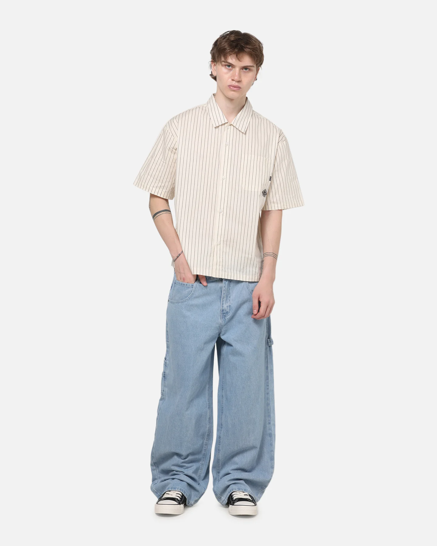 Carre Baggy Carpenter Jeans Light Blue Wash - Image 2