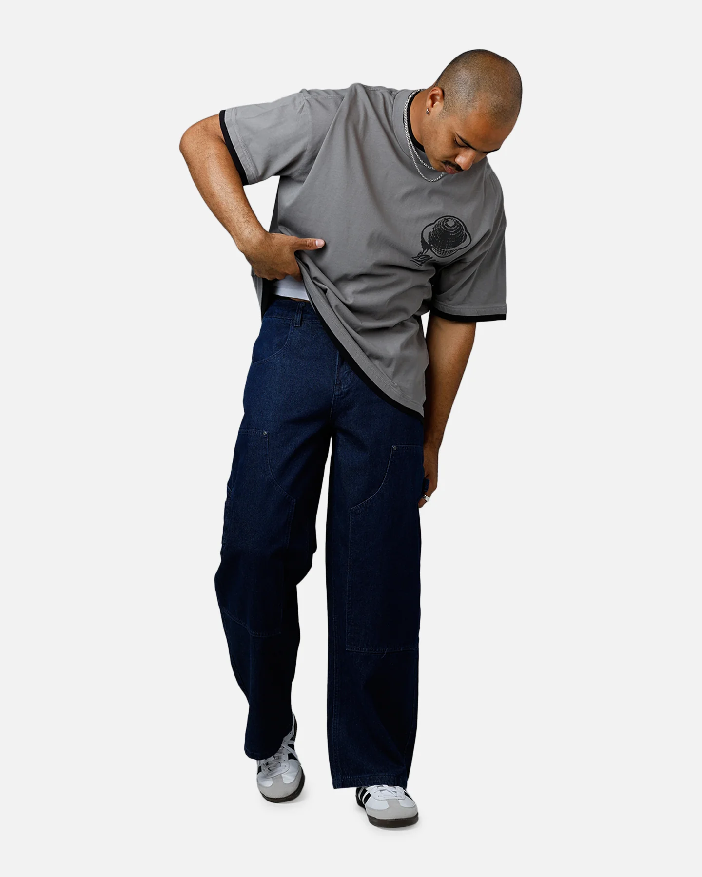 Carre Baggy Work Jeans Dark Washed Indigo - Image 2