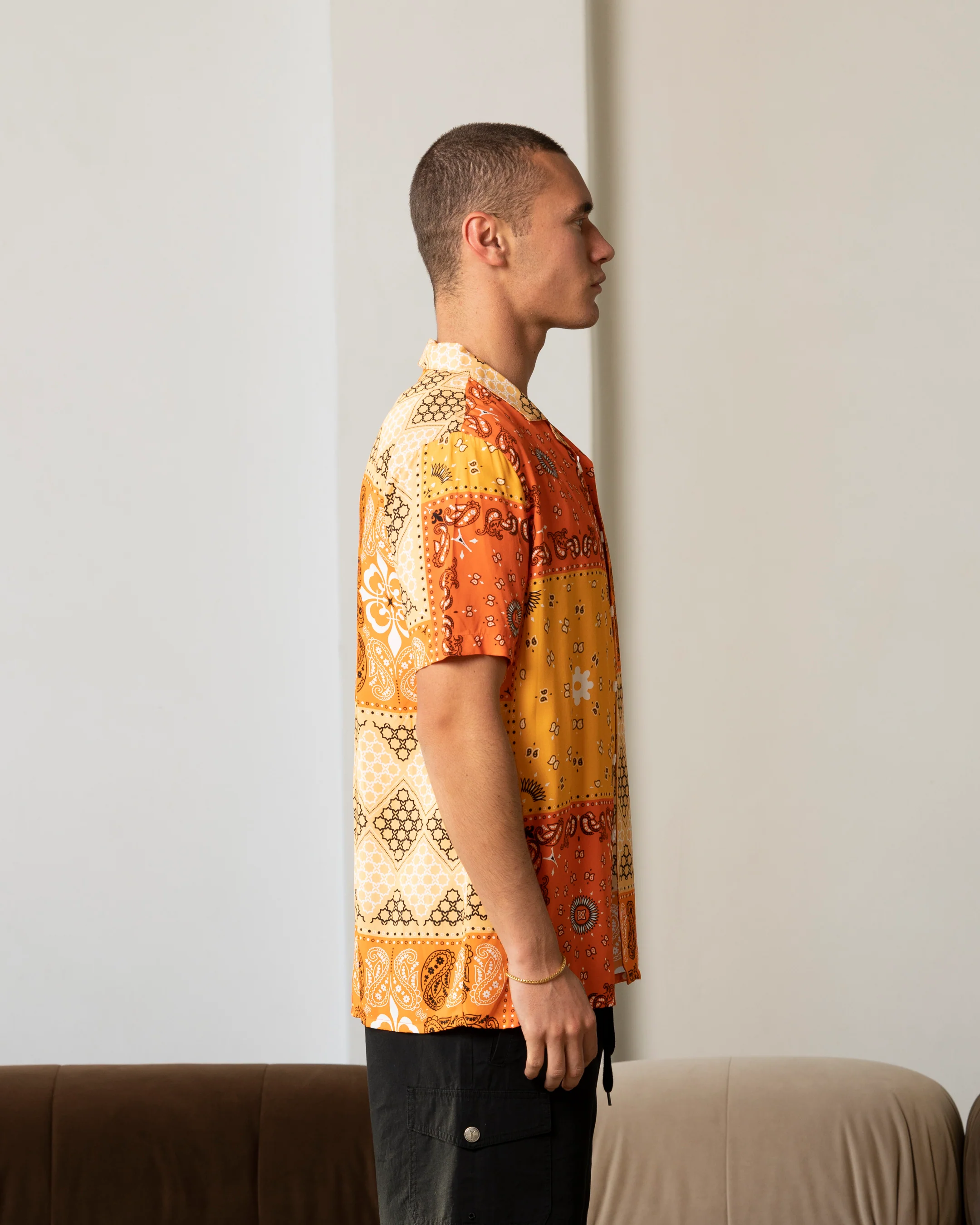 Carre Bandana Ultra Button Up Shirt Orange - Image 5
