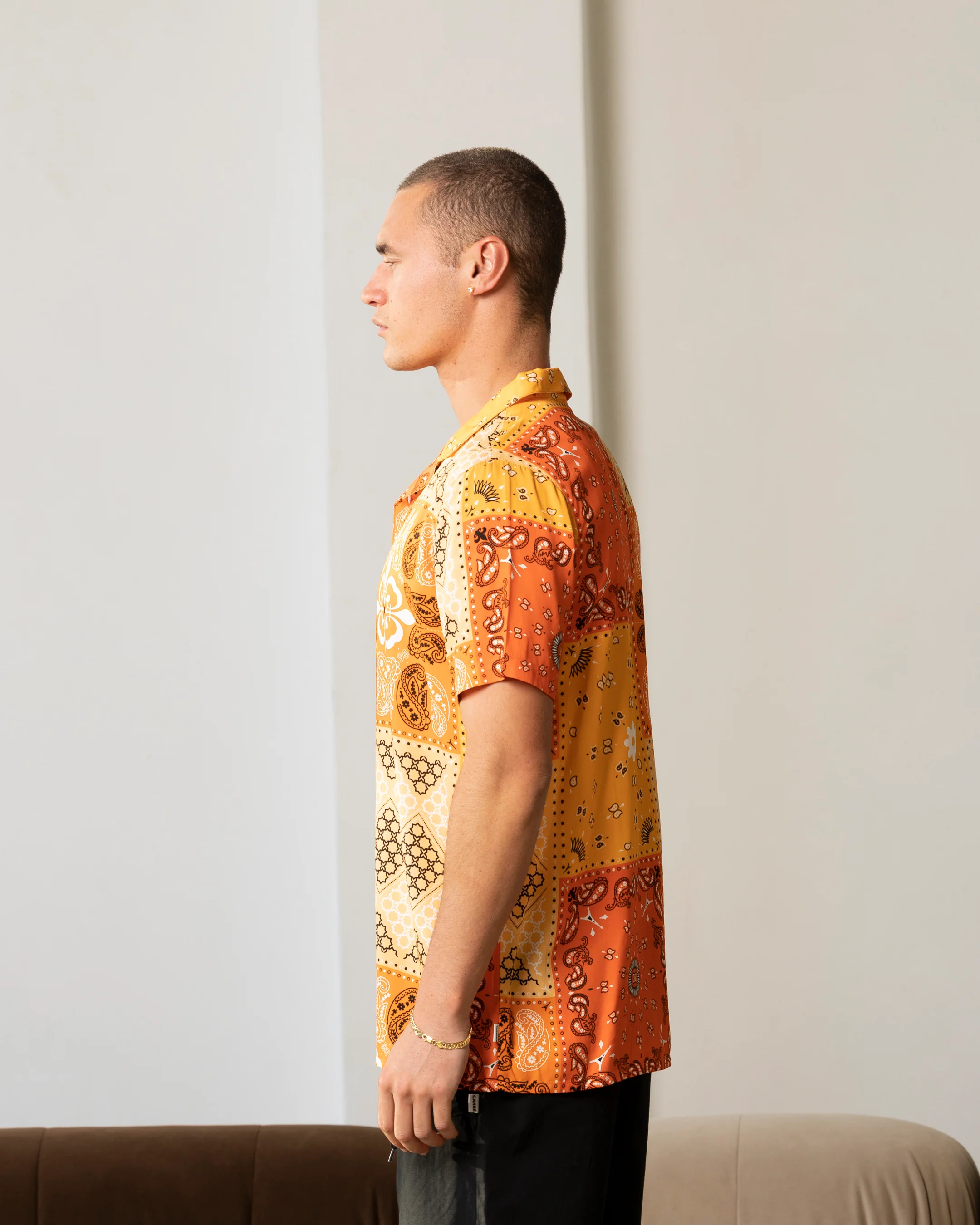 Carre Bandana Ultra Button Up Shirt Orange - Image 6