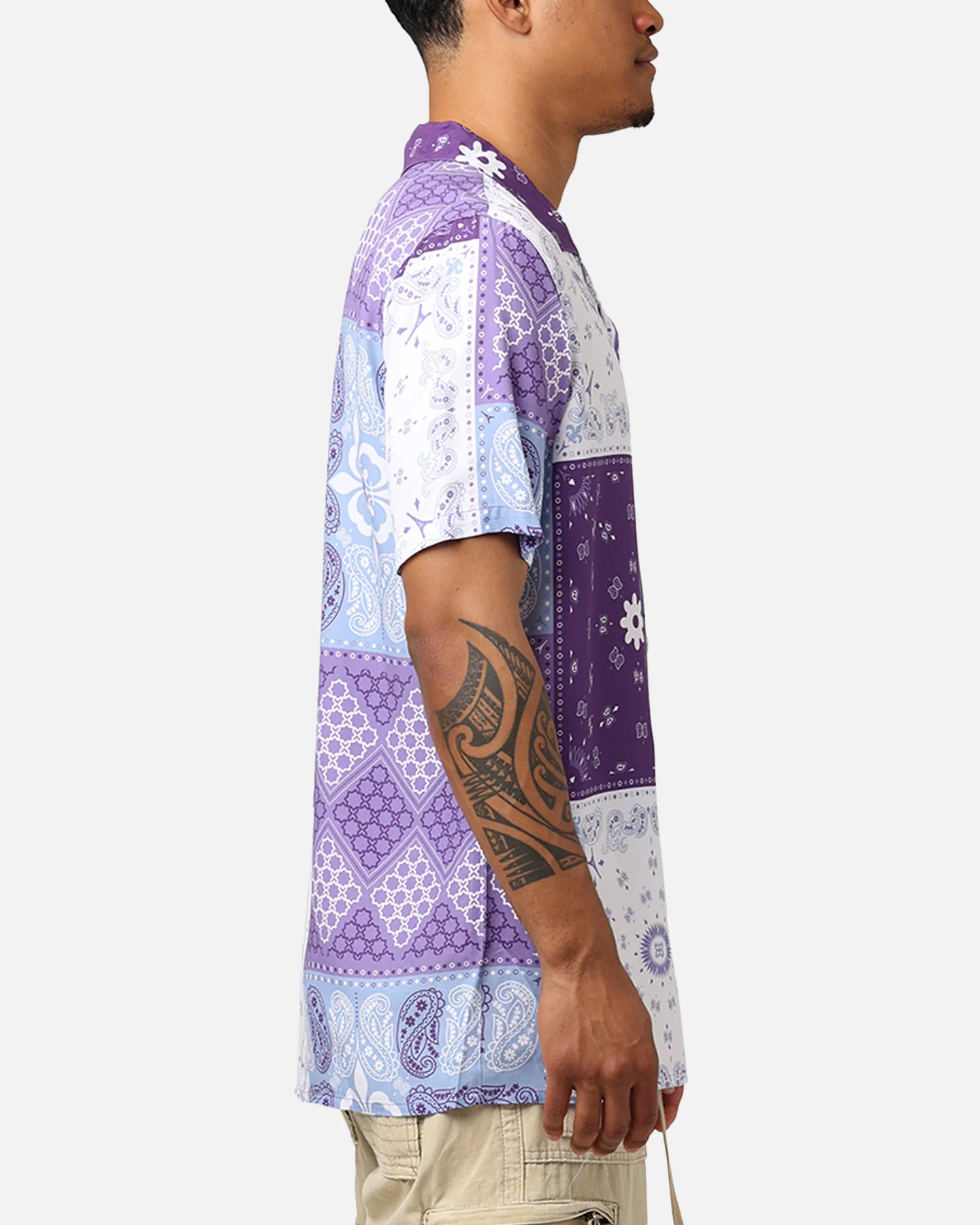 Carré Bandana Ultra Button Up Shirt Purple - Image 4
