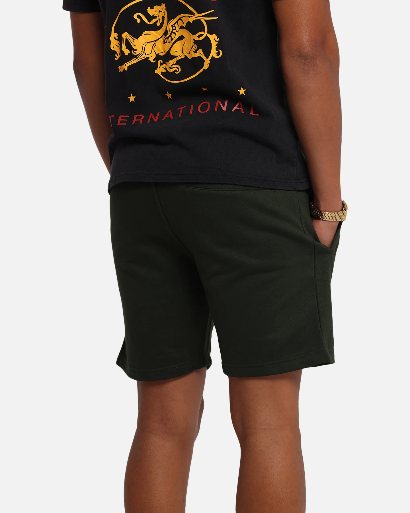 Carré Blanc Classic Sweat Shorts Dark Green - Image 4