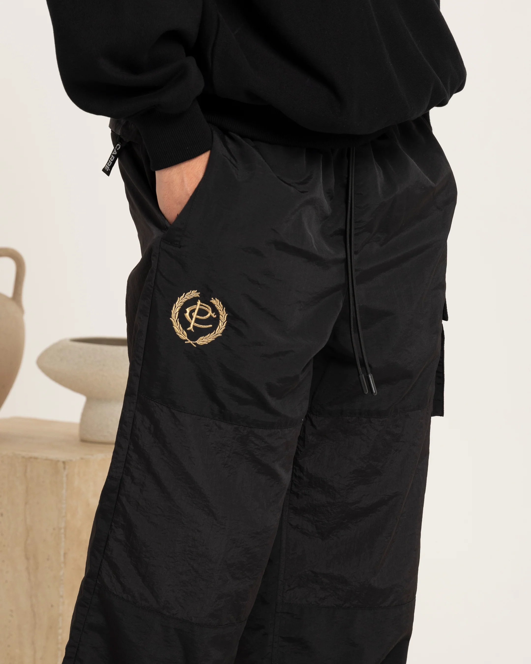 Carre Block Joggers Black - Image 3
