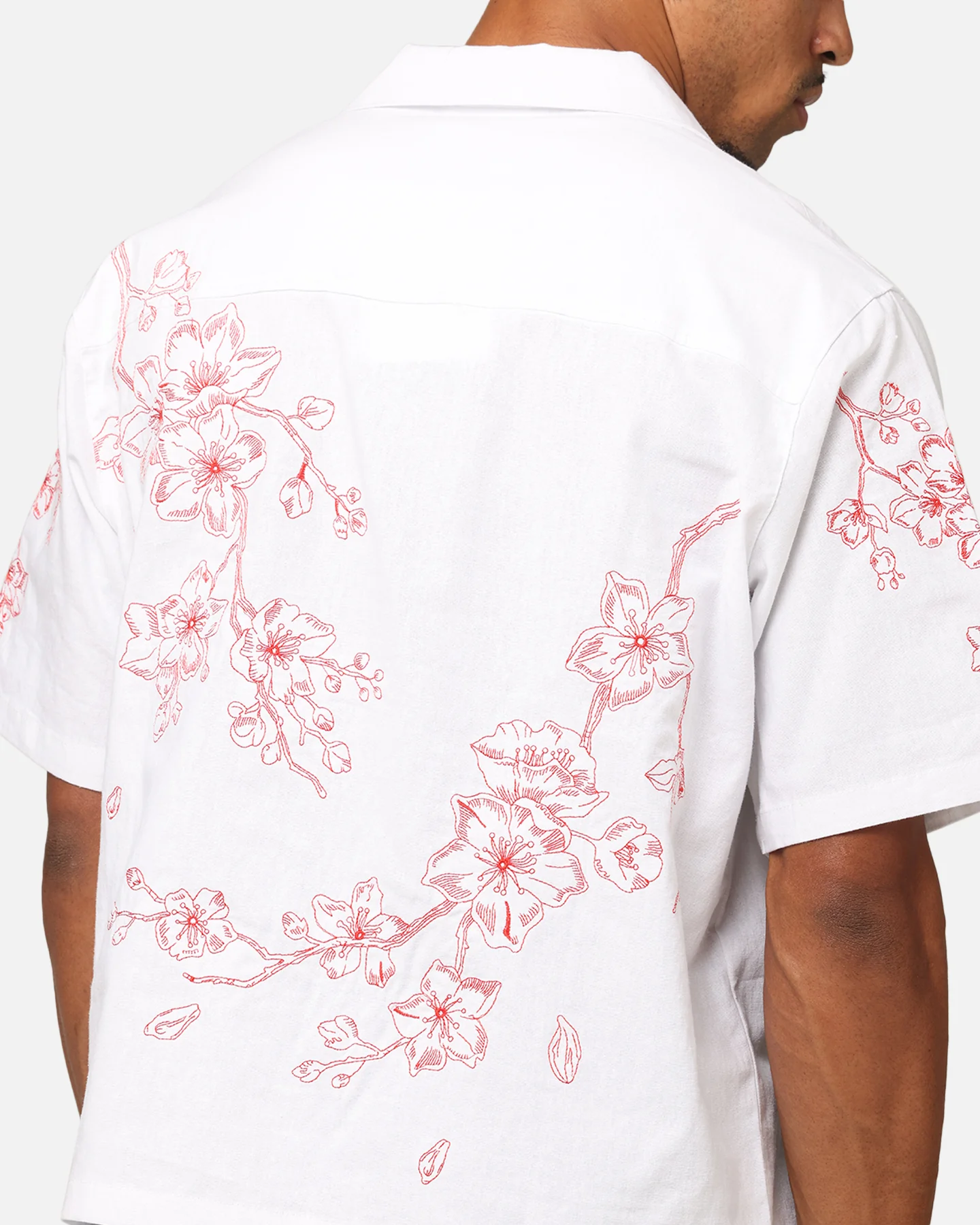 Carre Blossom Button Up Shirt White/Red - Image 7