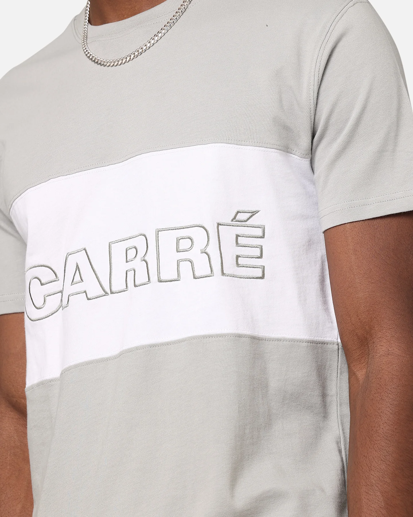Carre Boost Panel T-Shirt Grey/White - Image 6