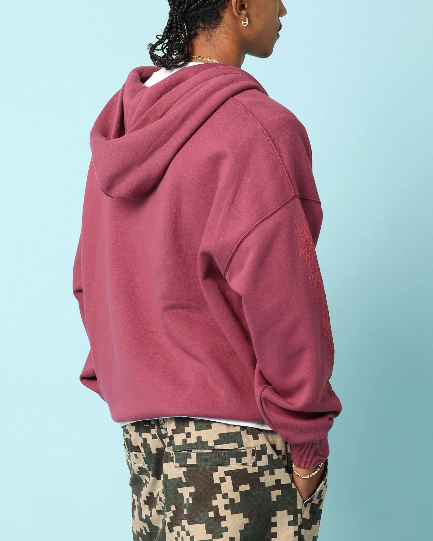Carré Botanical Zip Up Hoodie Port - Image 4
