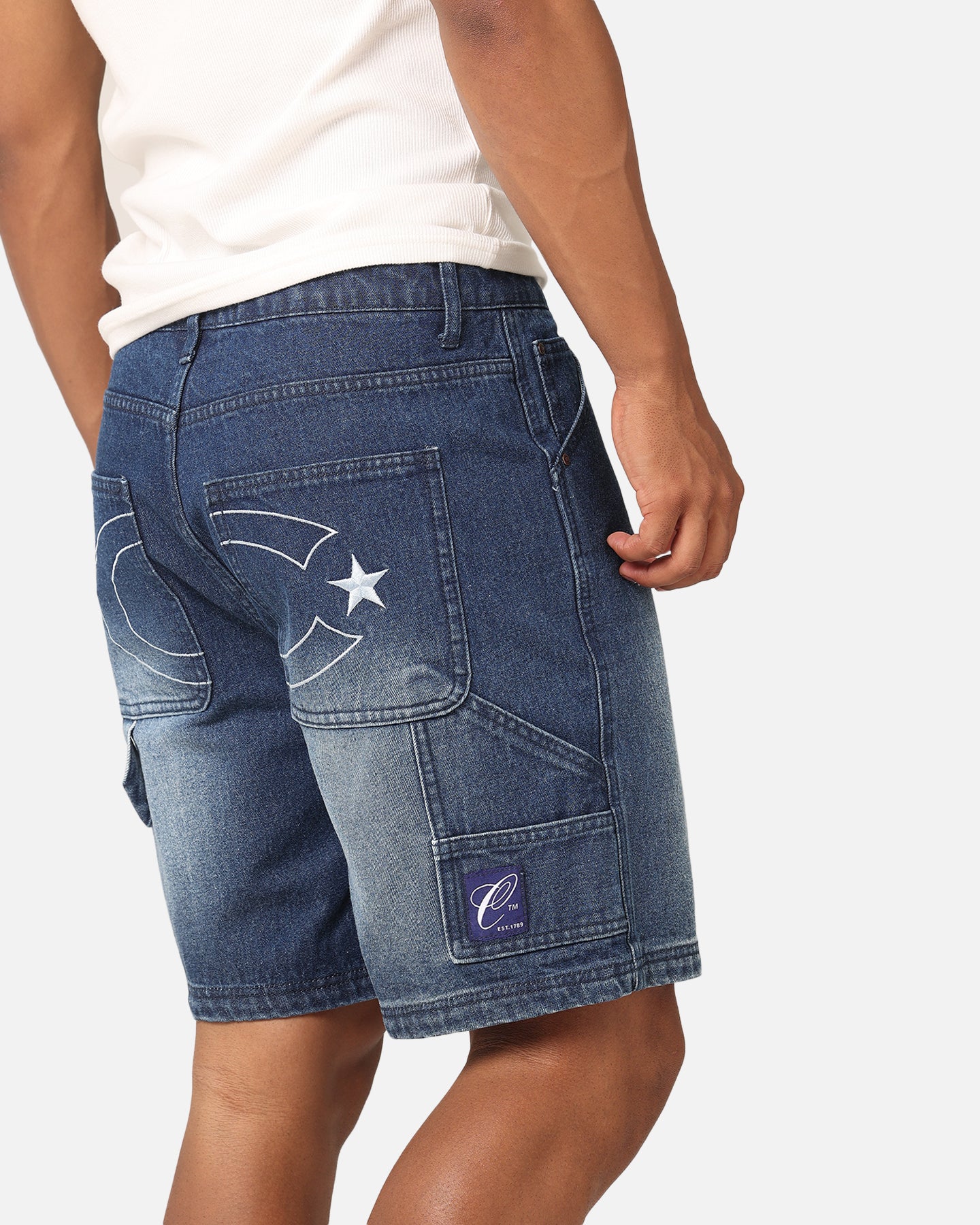Carre C-Star Denim Shorts Mid Blue Denim - Image 3