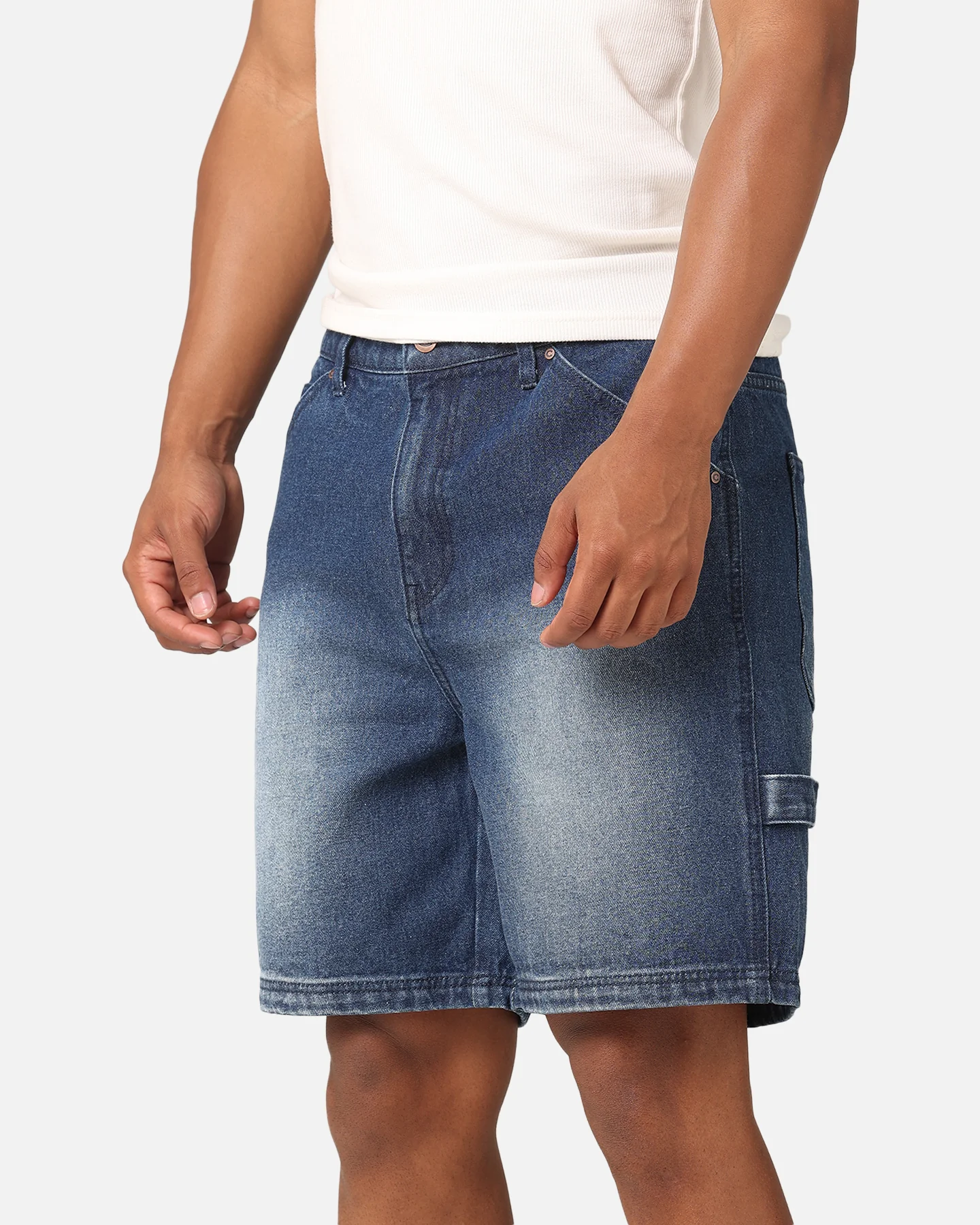 Carre C-Star Denim Shorts Mid Blue Denim - Image 4