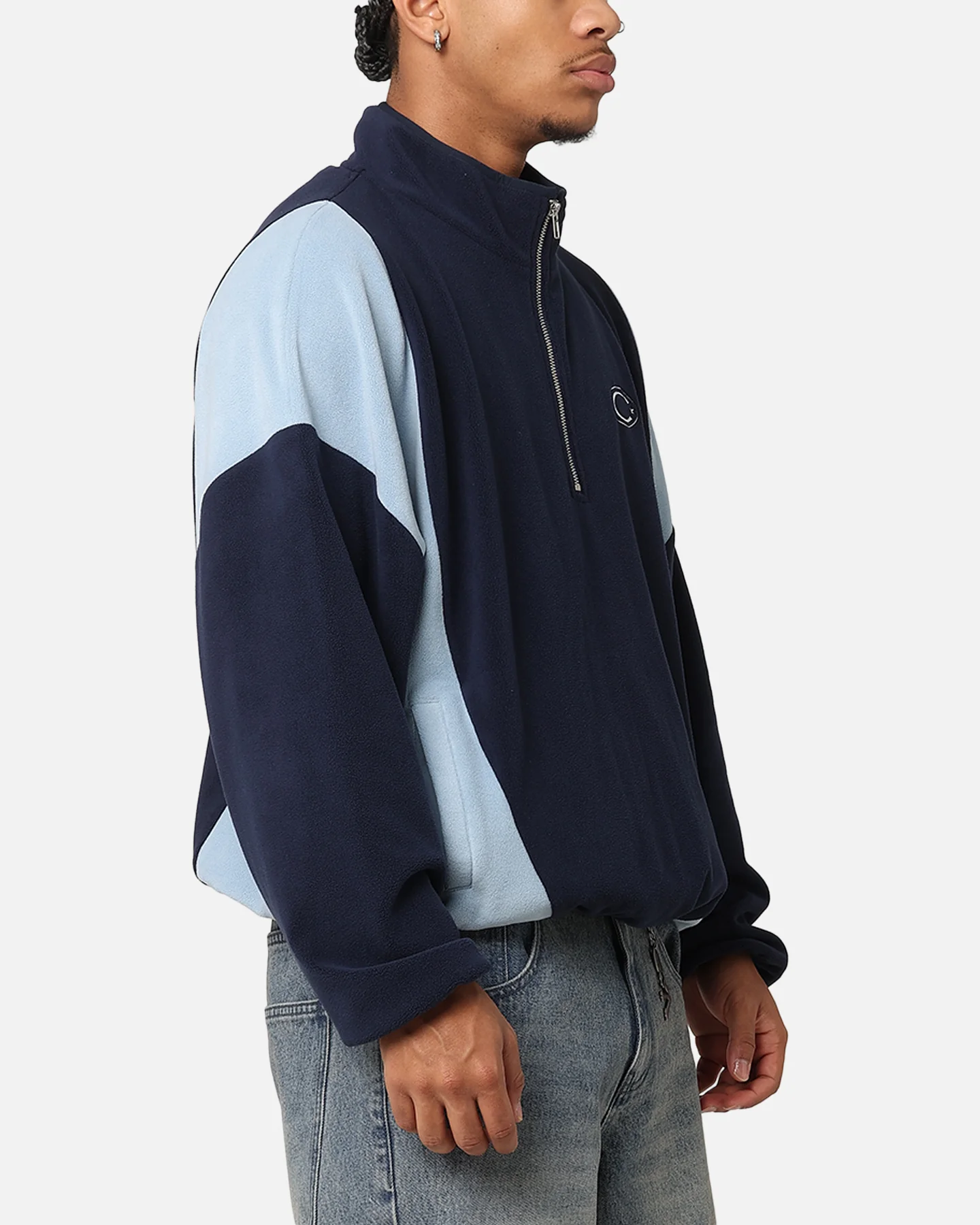Carre C-Star Polarfleece Quarter Zip Crewneck Light Blue/Mul - Image 5