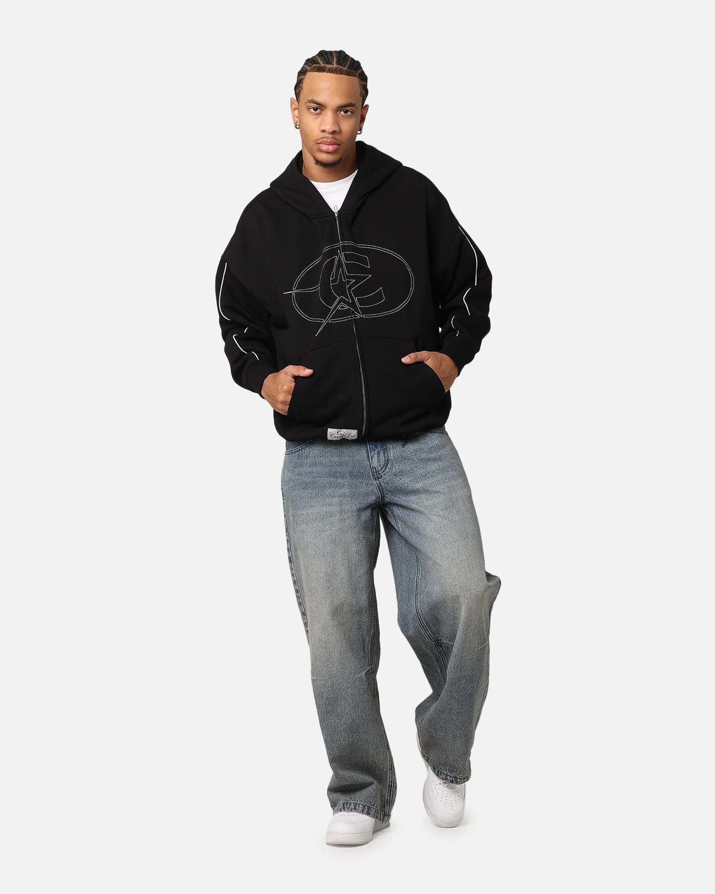 Carre C-Superstar Pipe Zip Hoodie Black - Image 2