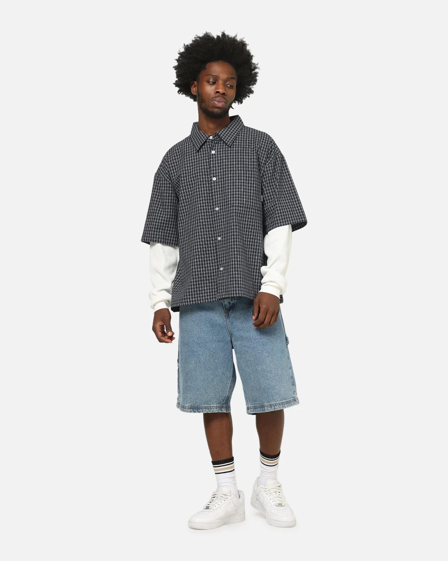 Carre Carpenter Jorts Mid Blue Denim - Image 2