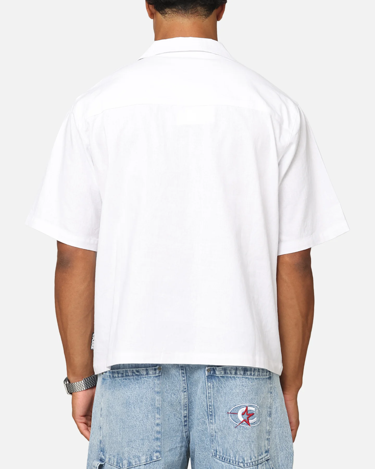 Carre Crane Button Up Shirt White/Light Blue - Image 3