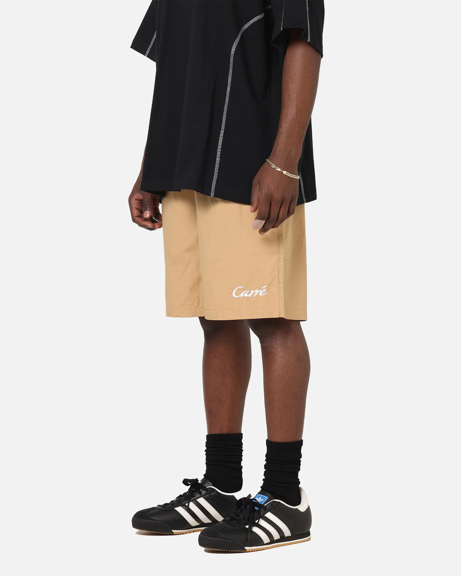 Carre Da Script Beach Shorts Tan - Image 5