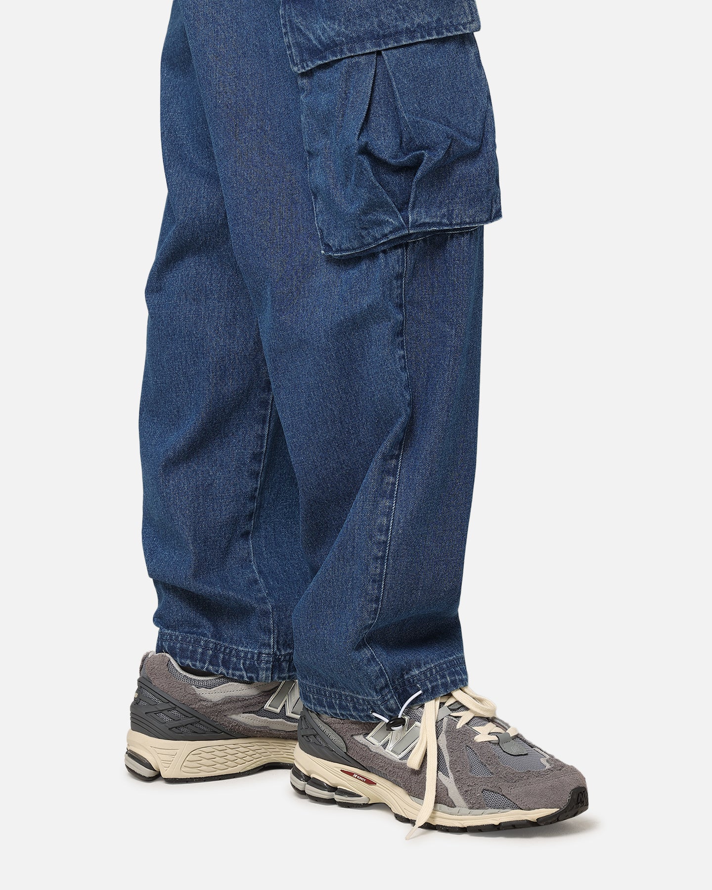 Carre Denim Superior Cargo Joggers Mid Blue Denim - Image 4