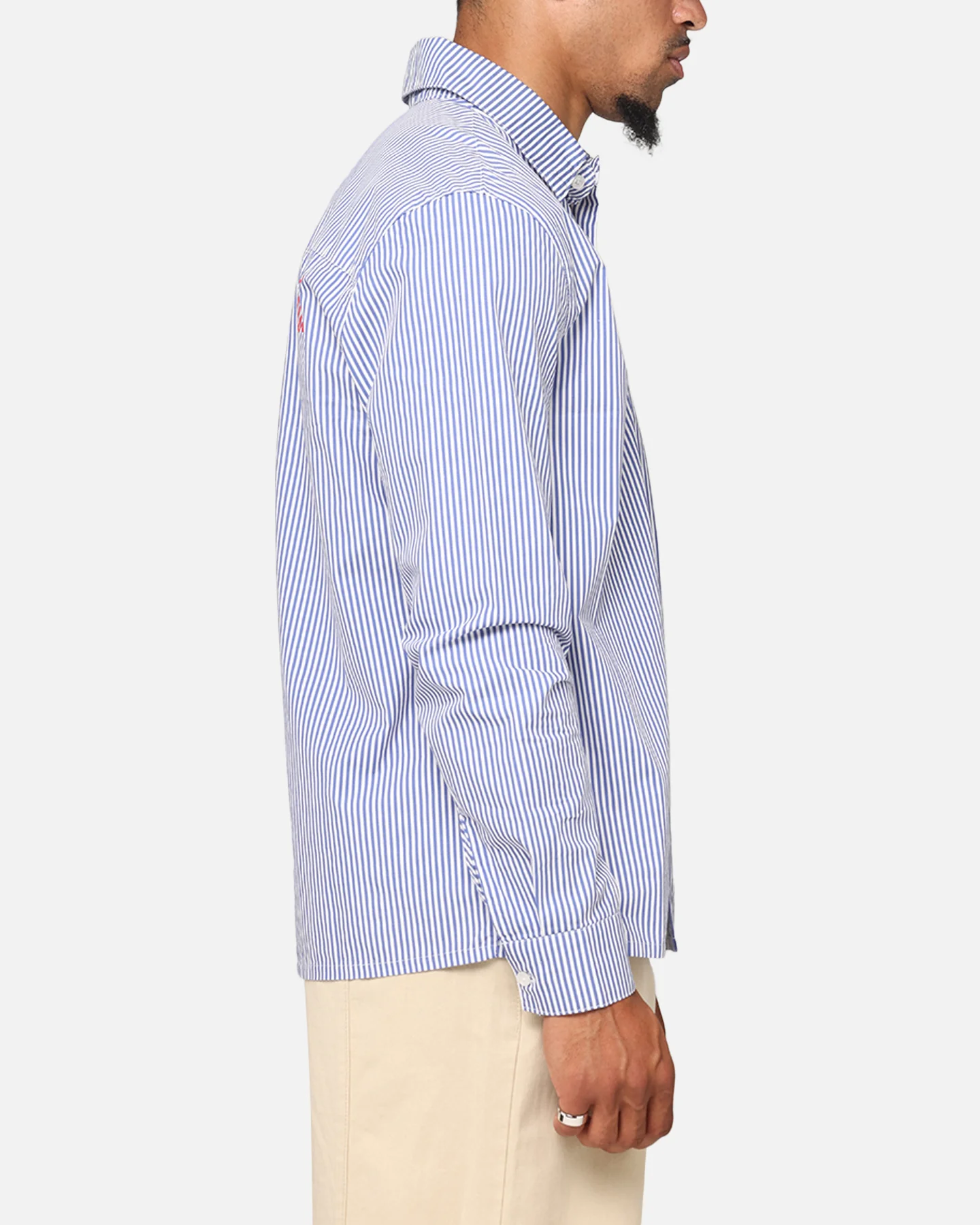 Carre Dice Club Long Sleeve Button Up Shirt Pinstripe - Image 5