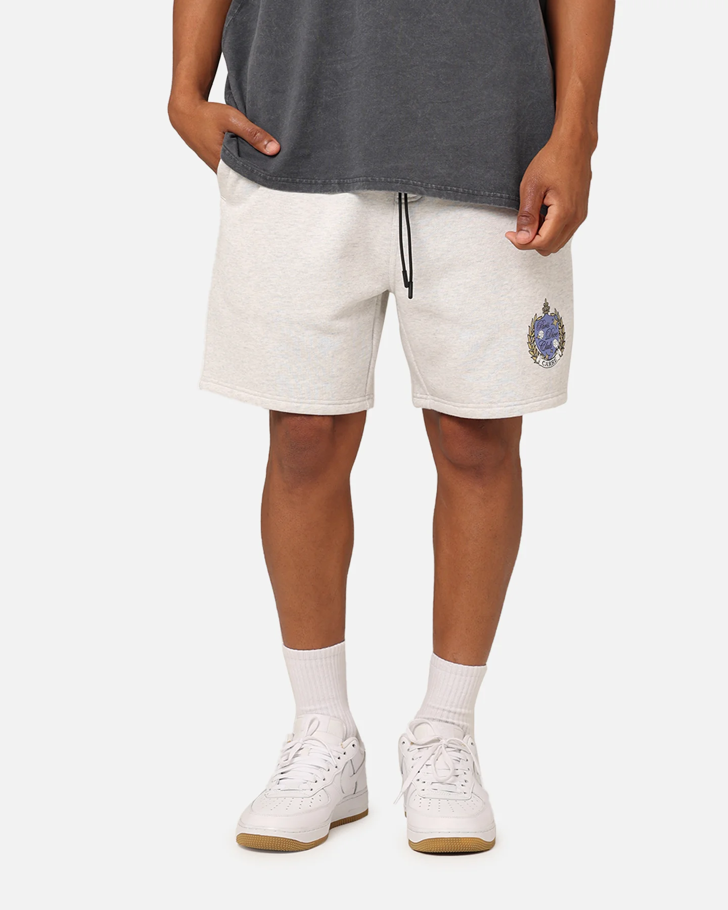 Carre Dice Club Sweat Shorts Silver Marle