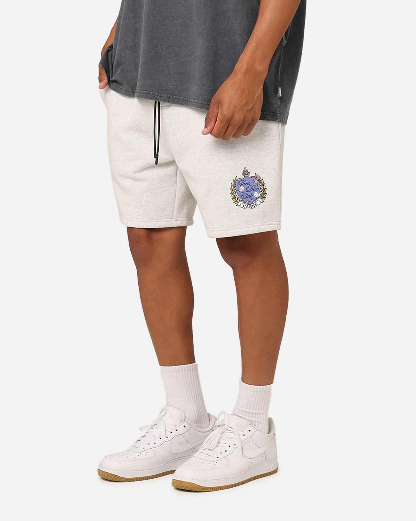 Carre Dice Club Sweat Shorts Silver Marle - Image 6