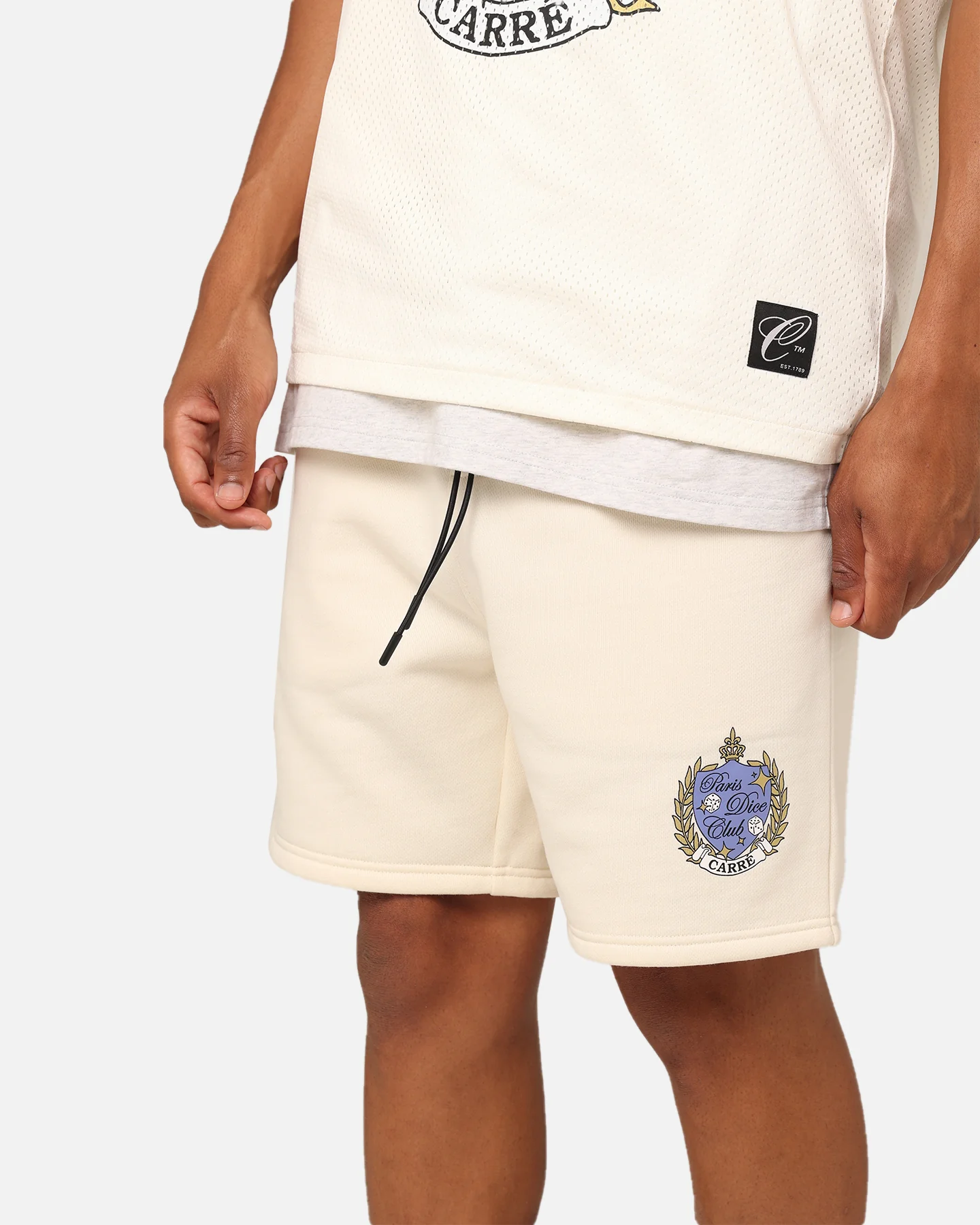 Carre Dice Club Sweat Shorts Stone - Image 4