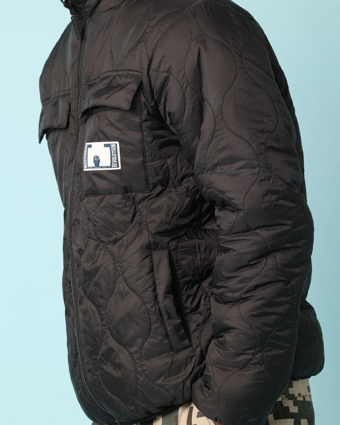 Carré Digi Sherpa Reversible Jacket Black/Camo - Image 11