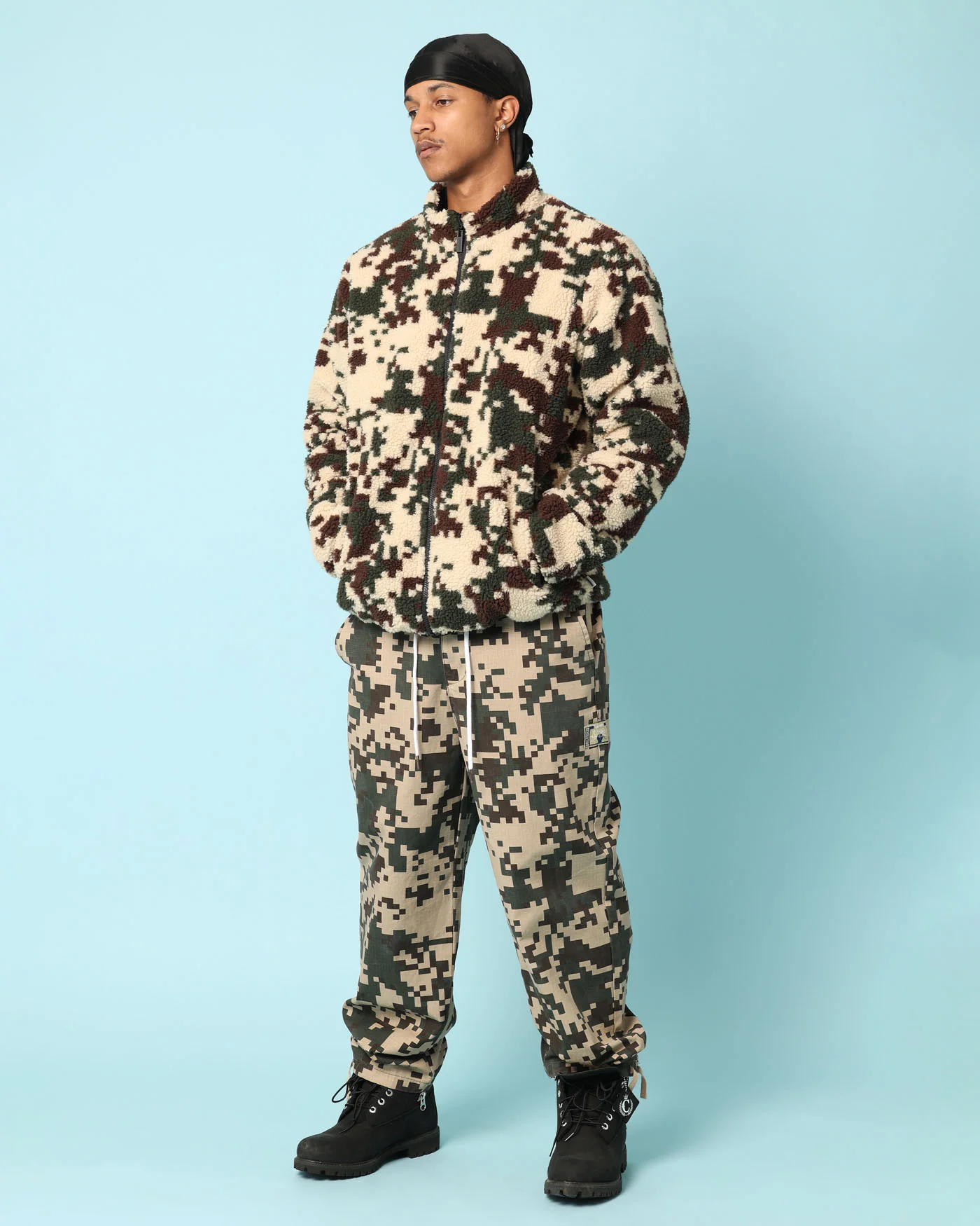 Carré Digi Sherpa Reversible Jacket Black/Camo - Image 2