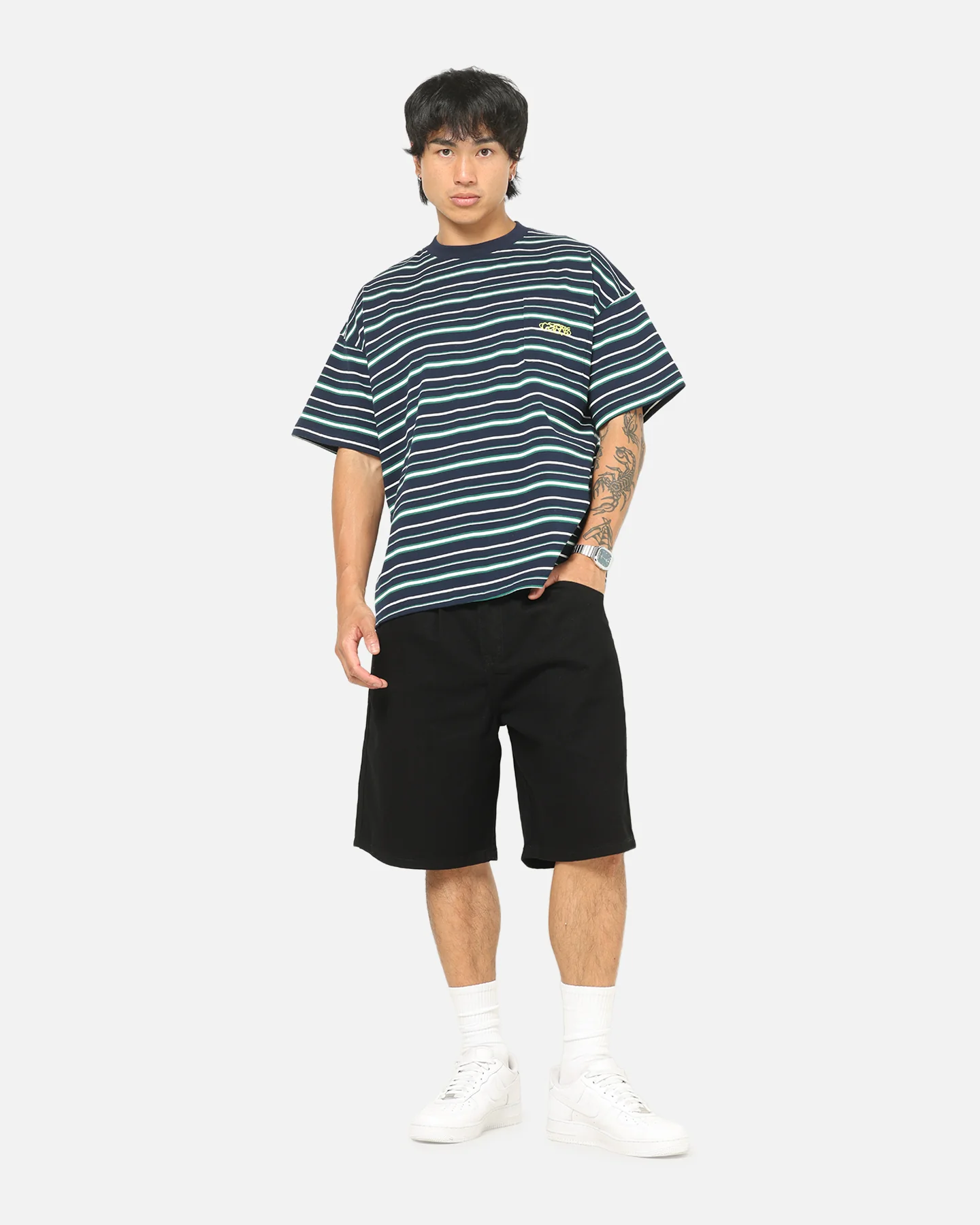 Carre Drill Pleated Jorts Black - Image 2