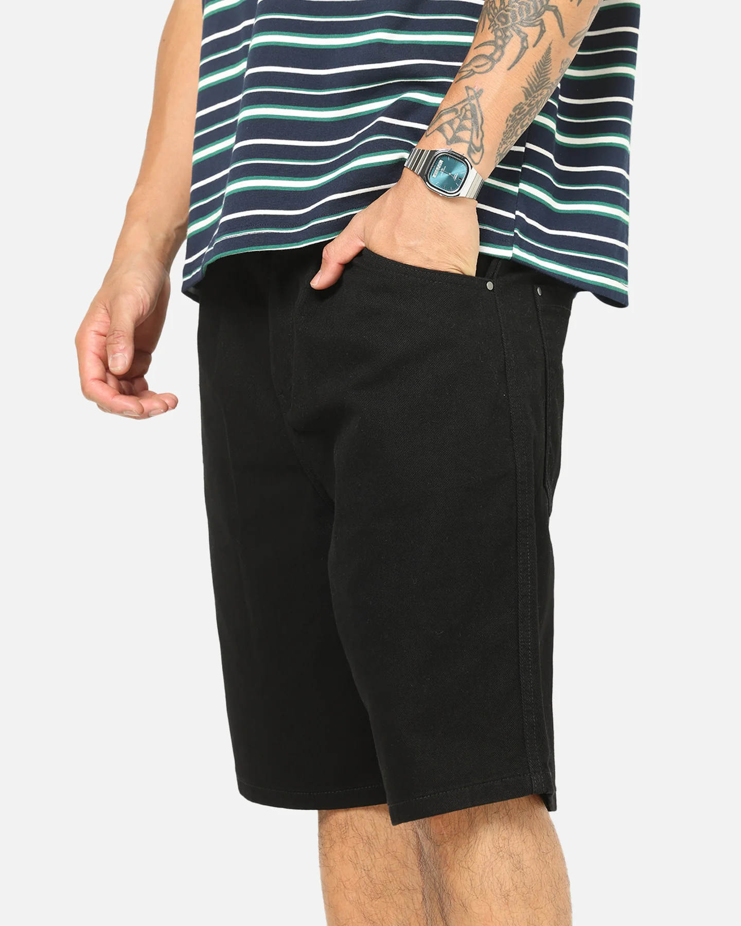 Carre Drill Pleated Jorts Black - Image 3