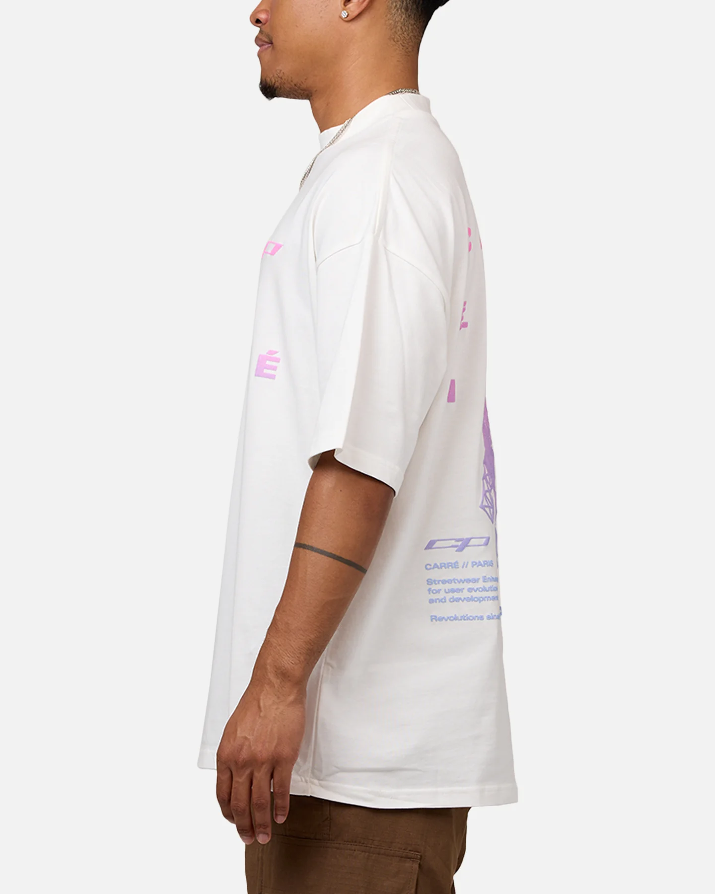 Carre Enhanced Grad Mock T-Shirt Off White - Image 5