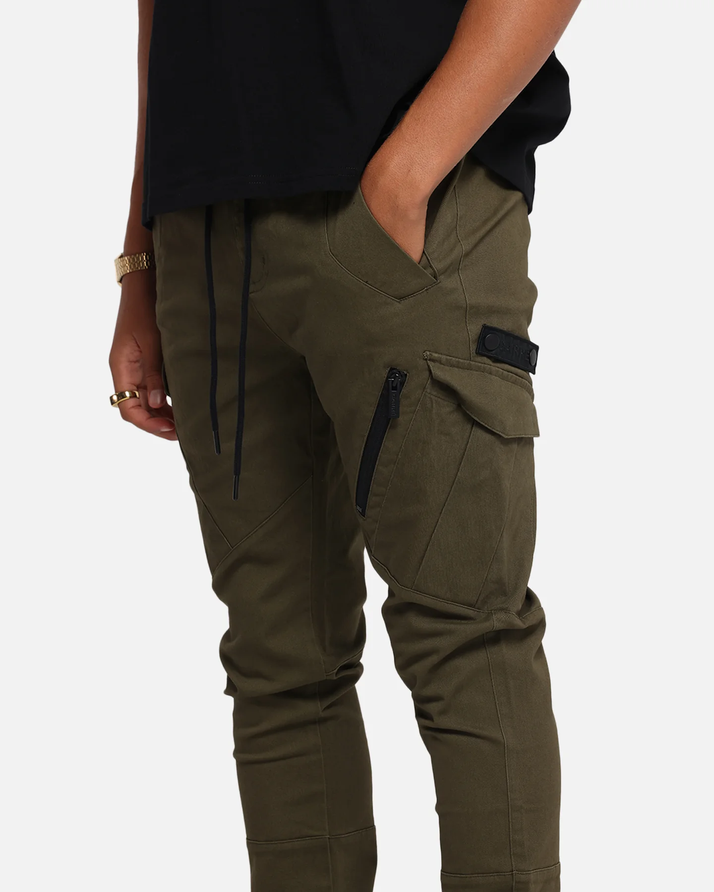 Carre Evolution Cargo Joggers Olive Green - Image 3