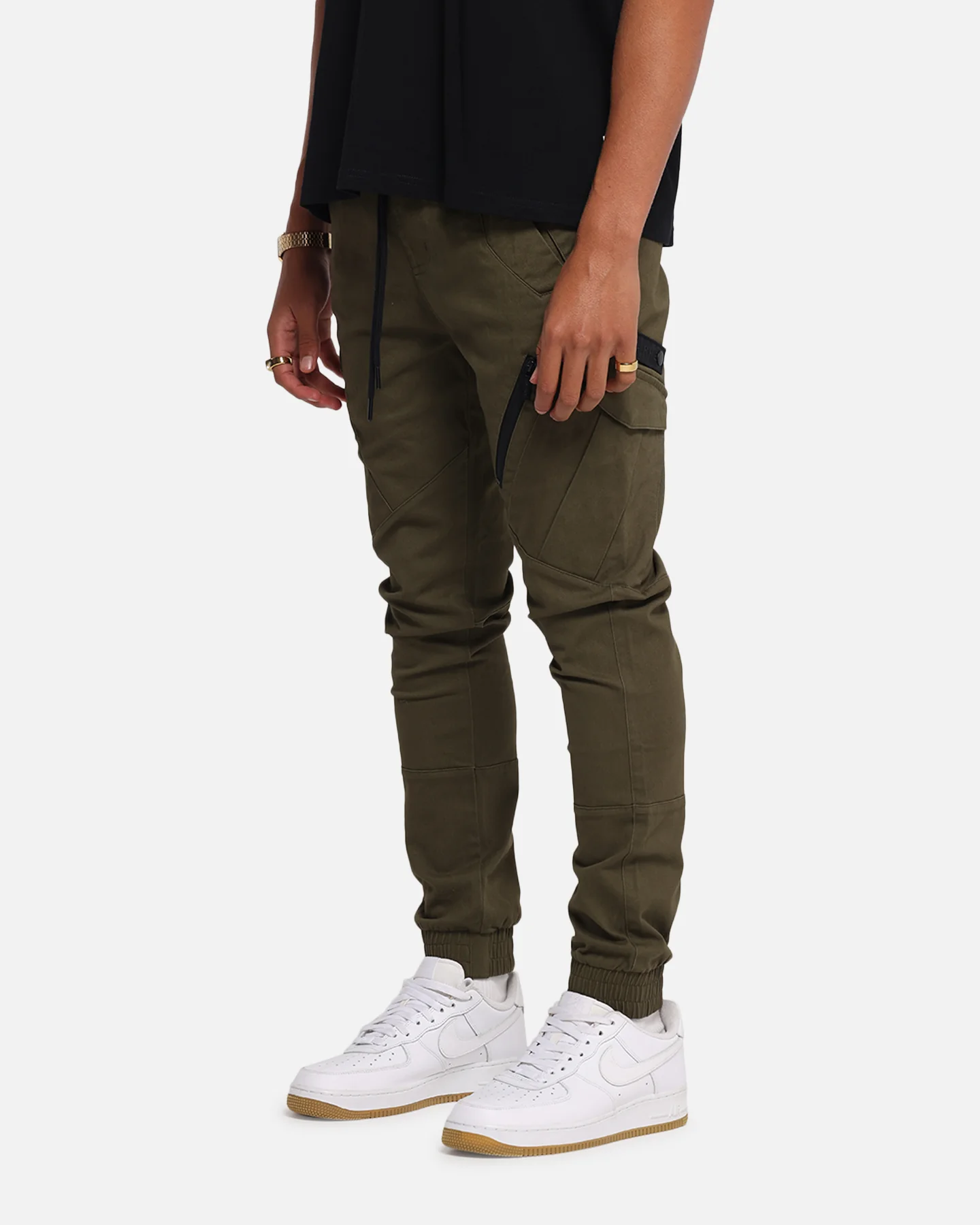 Carre Evolution Cargo Joggers Olive Green - Image 5