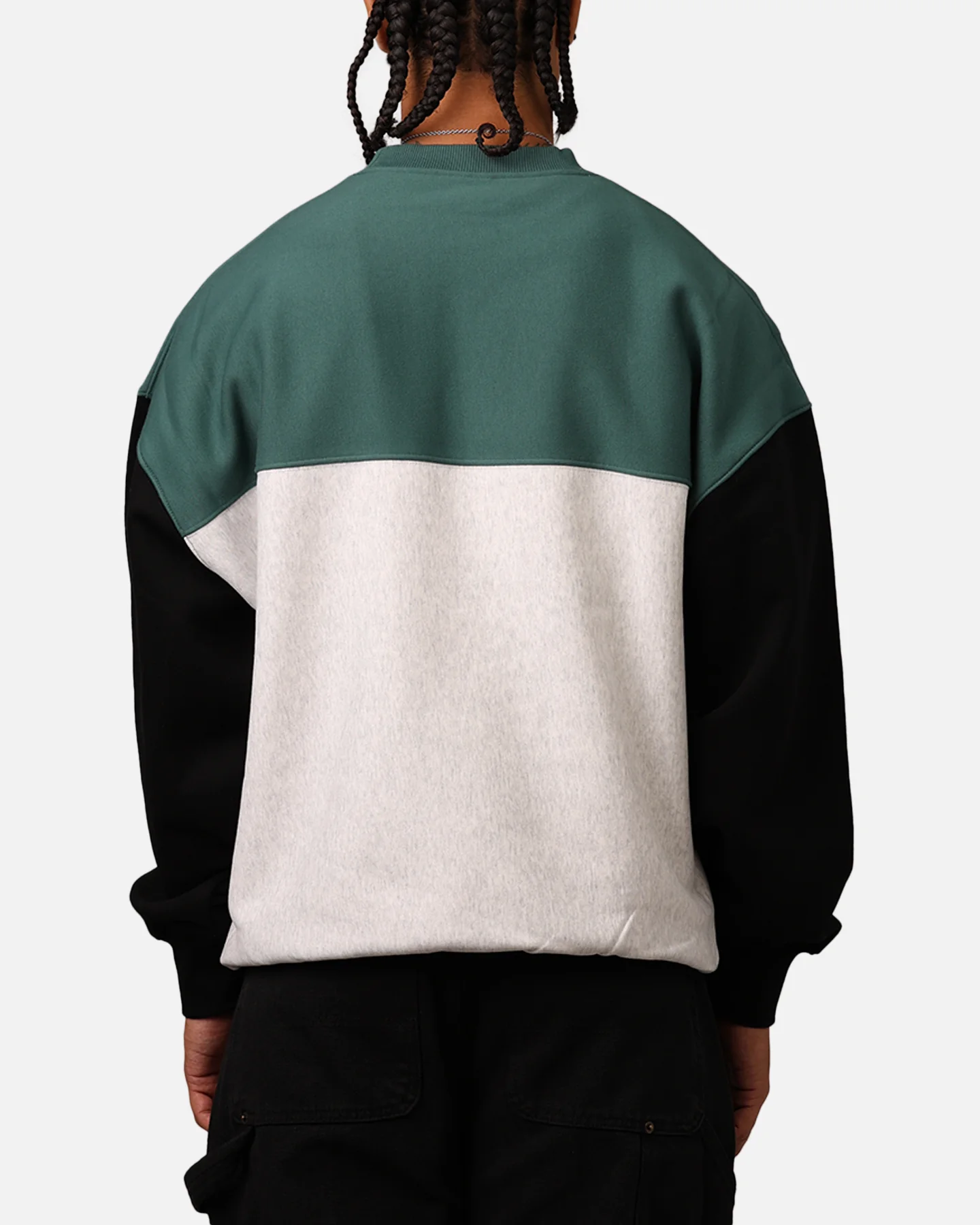 Carre Floral Oversized Panel Crewneck Black/Green - Image 2