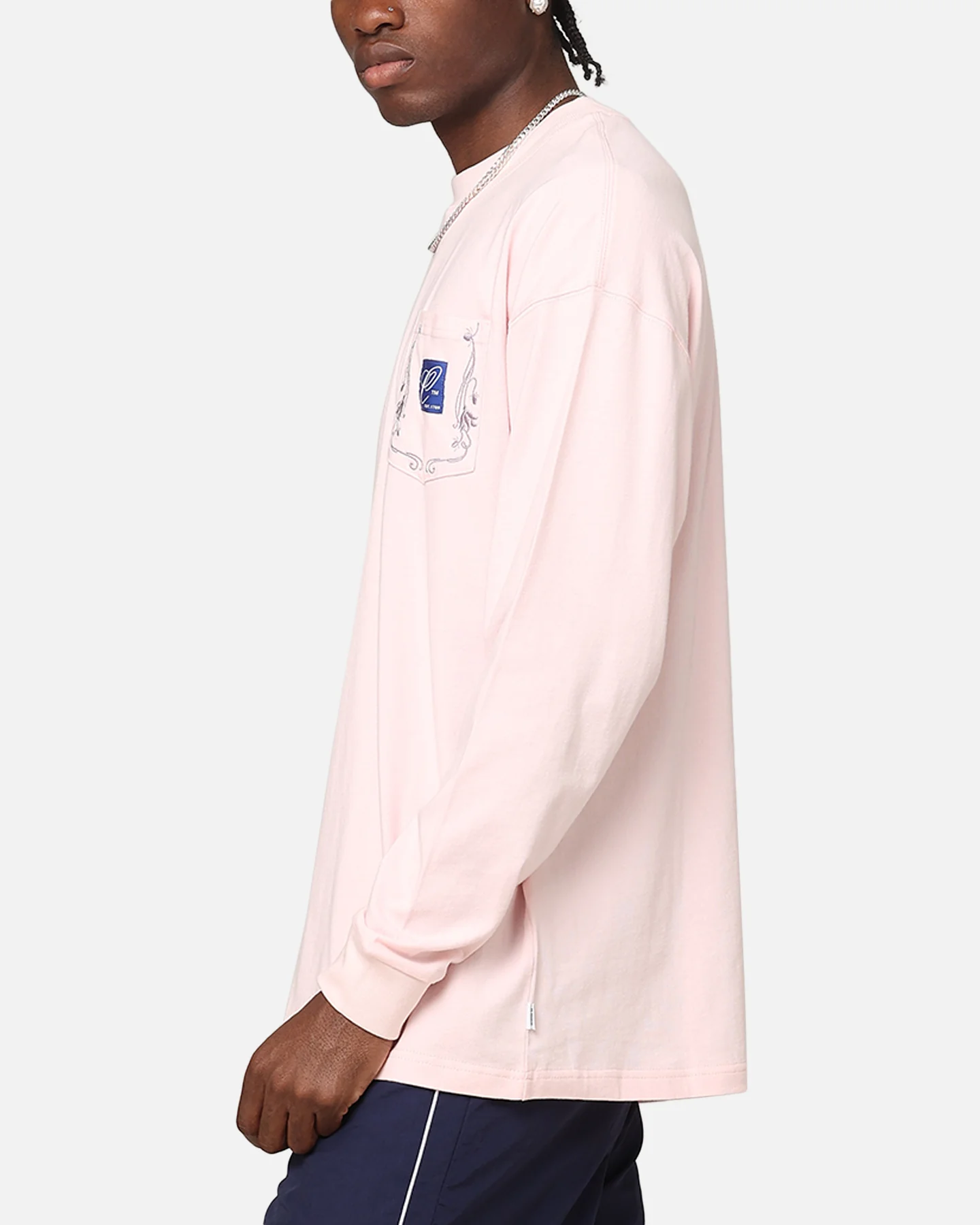 Carre Floral Pocket Oversized Long Sleeve T-Shirt Pink - Image 5