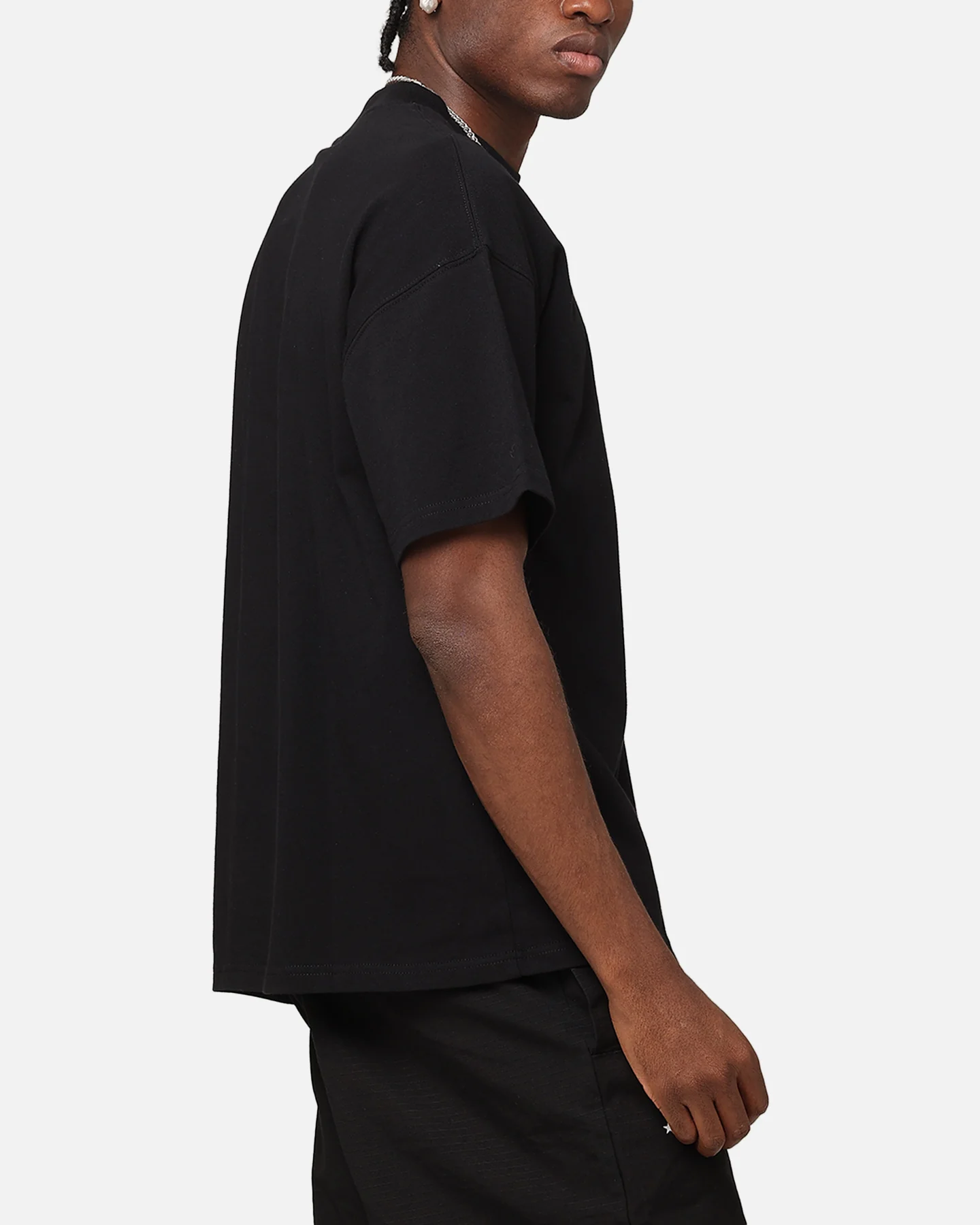 Carre Floral Pocket Oversized T-Shirt Black - Image 4