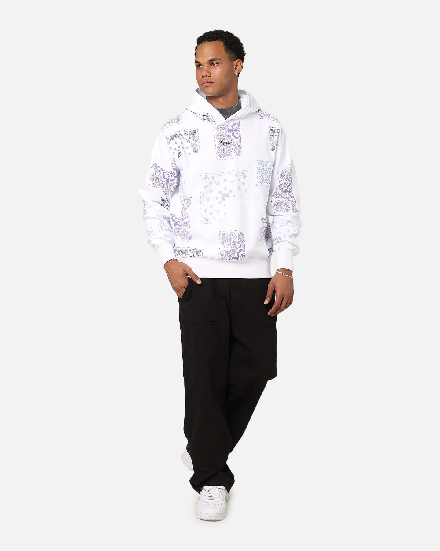 Carre Fragment Paisley Hoodie White - Image 3