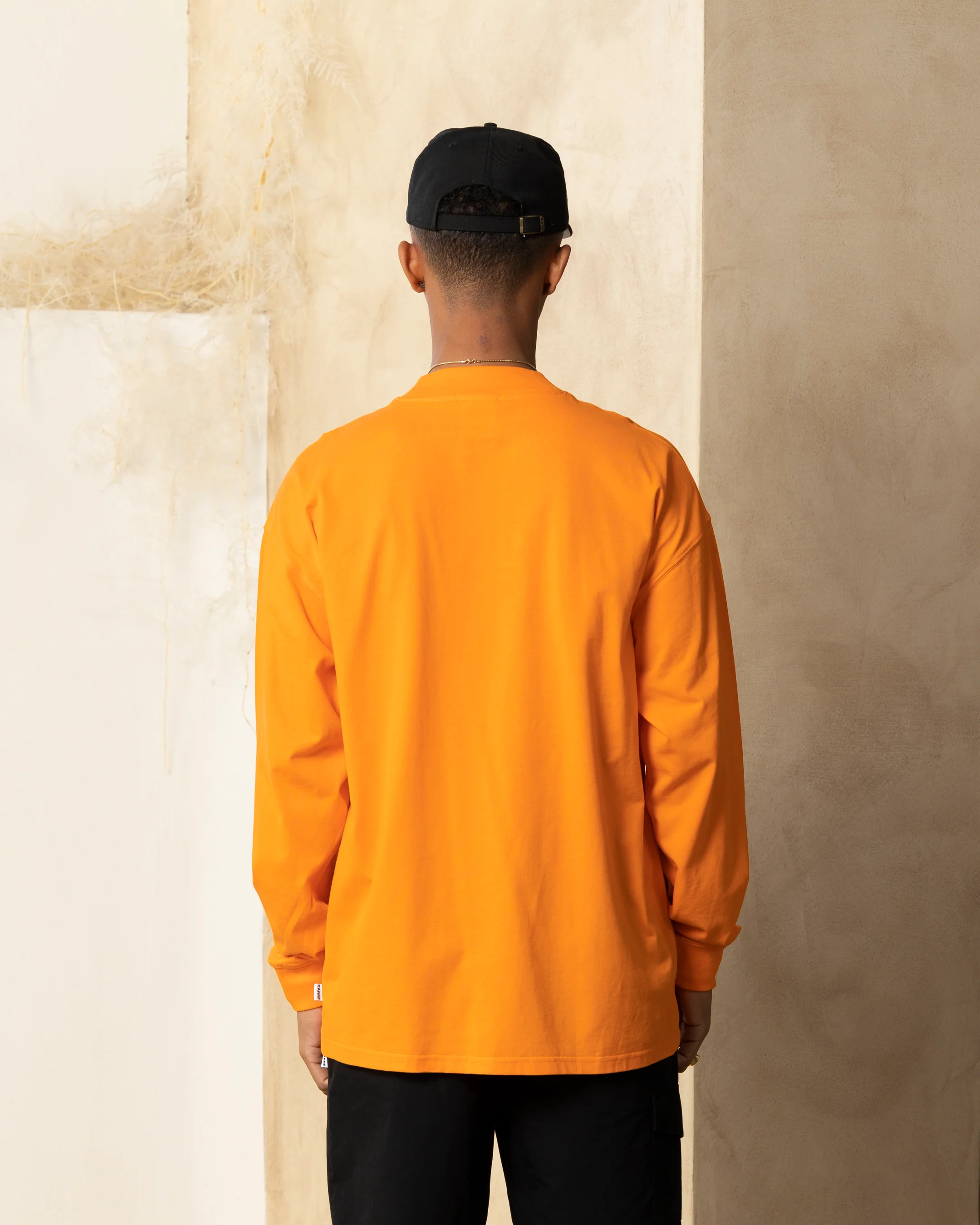 Carre Global Oversized Long Sleeve T-Shirt Orange - Image 4