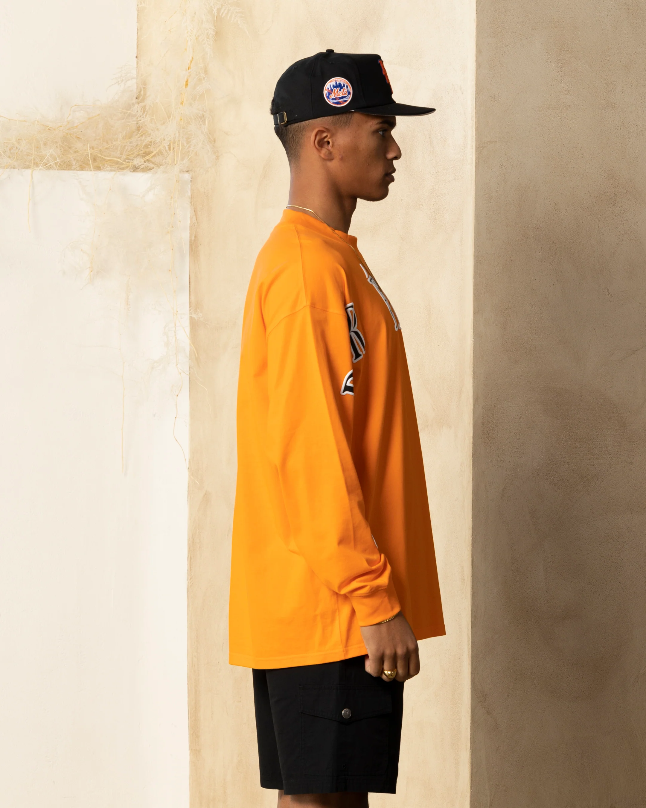 Carre Global Oversized Long Sleeve T-Shirt Orange - Image 5