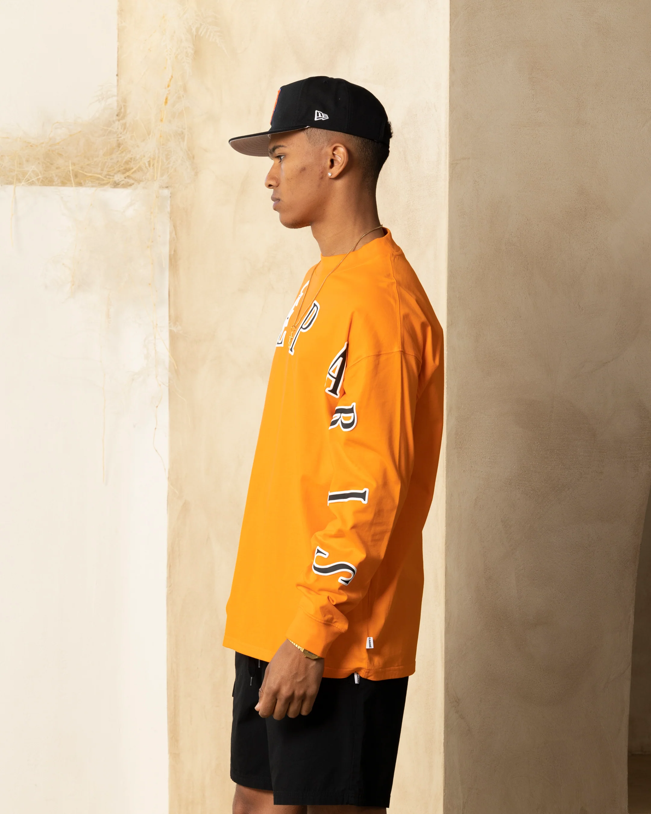 Carre Global Oversized Long Sleeve T-Shirt Orange - Image 6