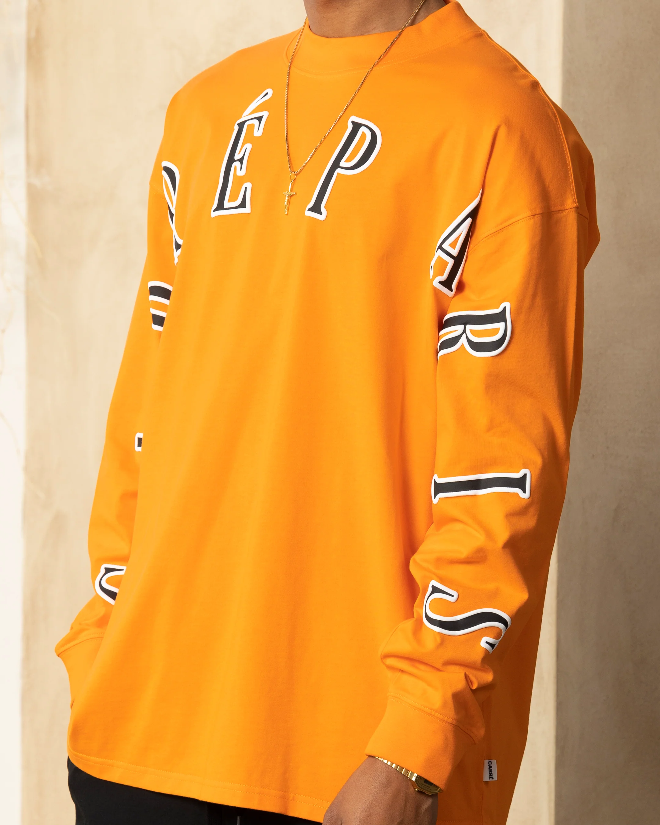 Carre Global Oversized Long Sleeve T-Shirt Orange - Image 7