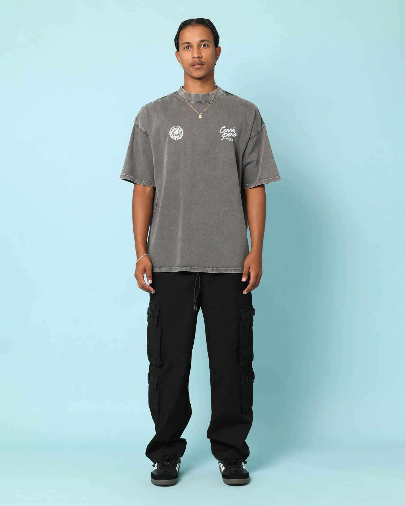 Carré Gorgeous Script Oversized T-Shirt Washed Charcoal - Image 6