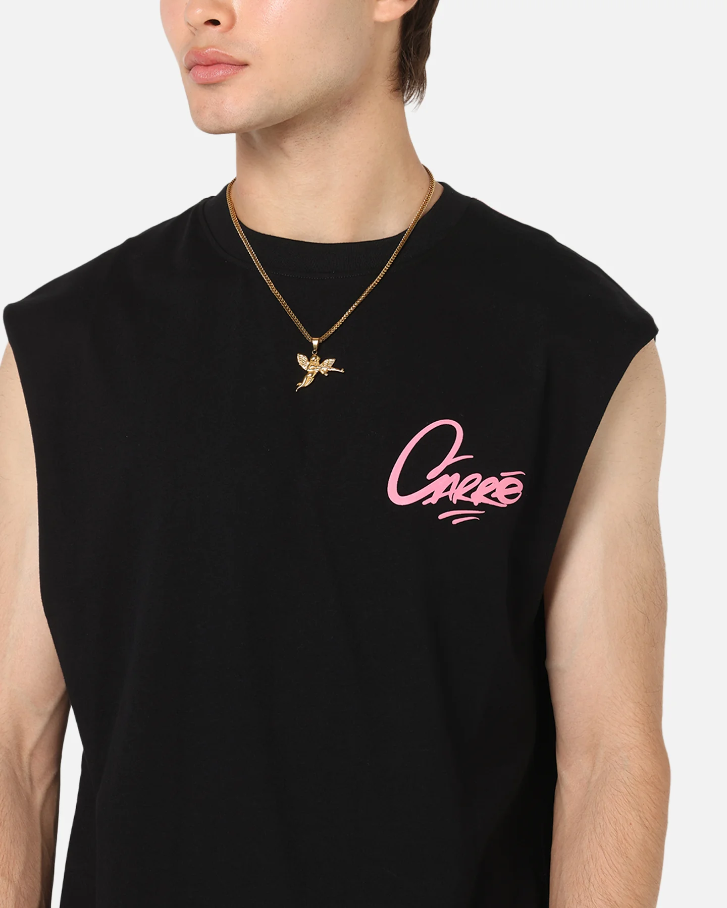 Carre Graffiti Muscle T-Shirt Black/Pink - Image 8