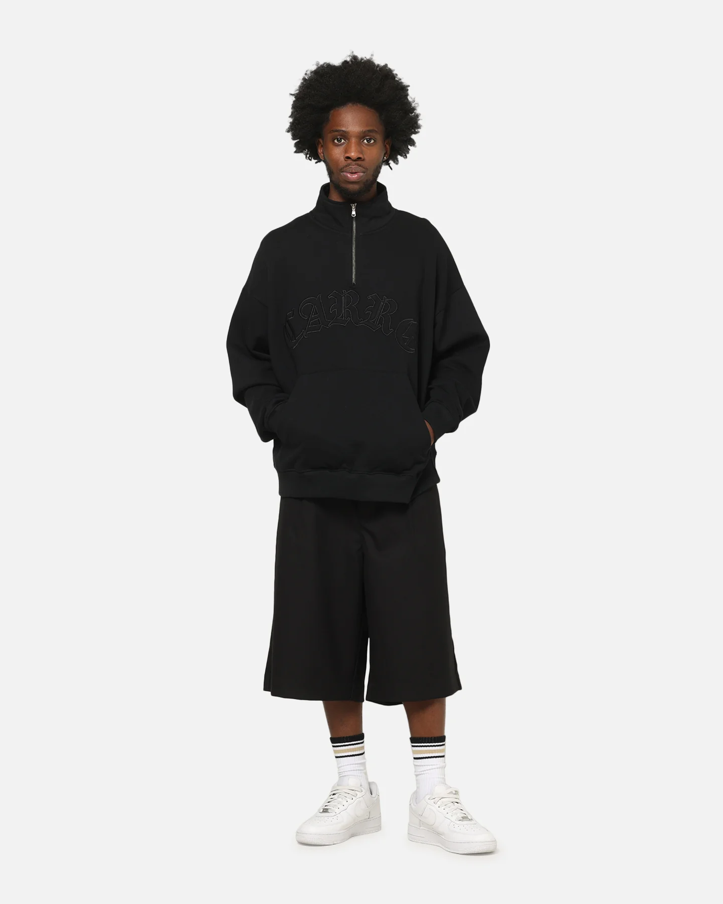 Carre Gridlock 1/4 Zip Crewneck Black - Image 2