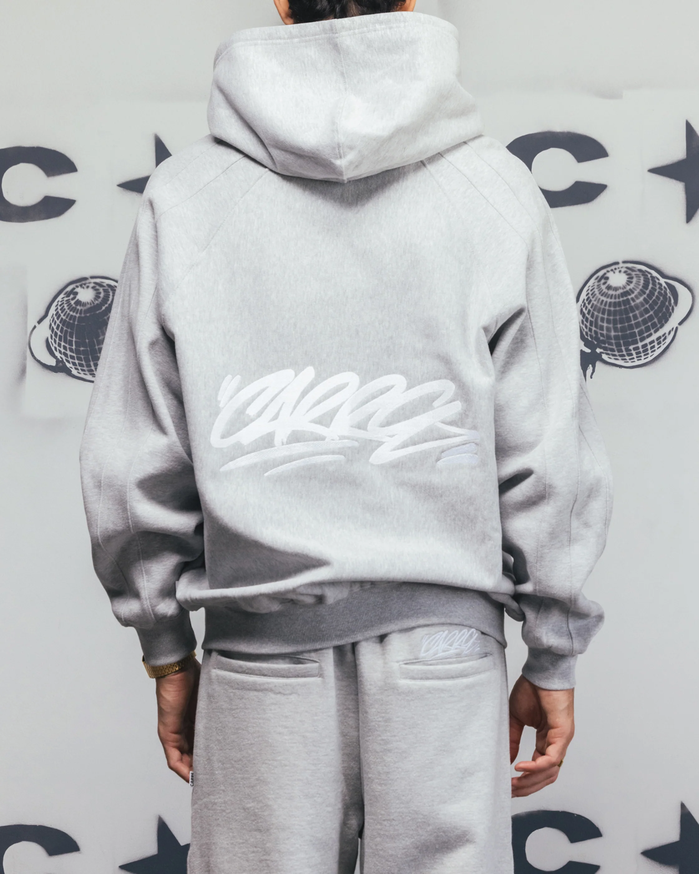 Carre Grit Zip Hoodie Grey Marle - Image 2