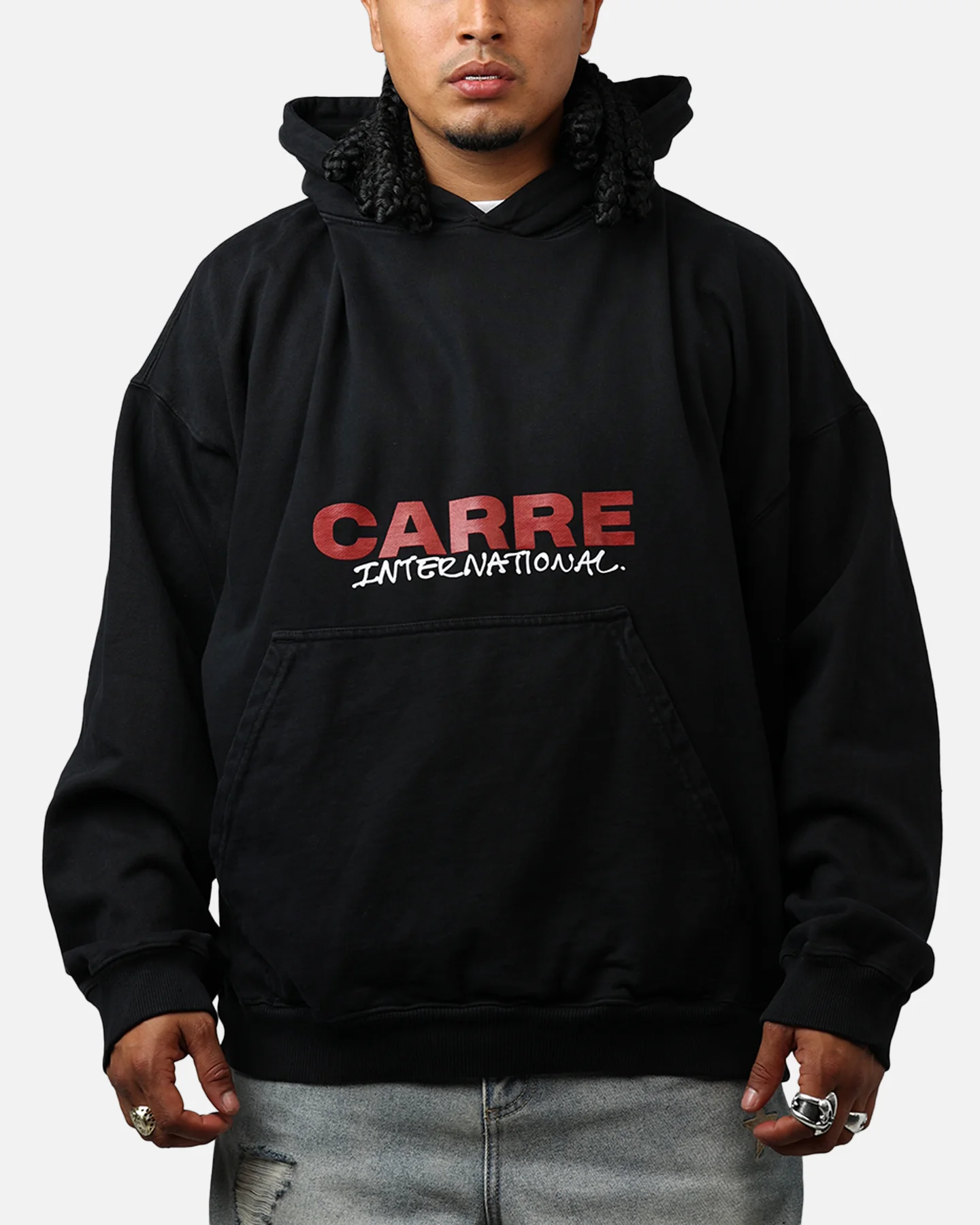 Carre Handdrawn Hoodie Black - Image 2
