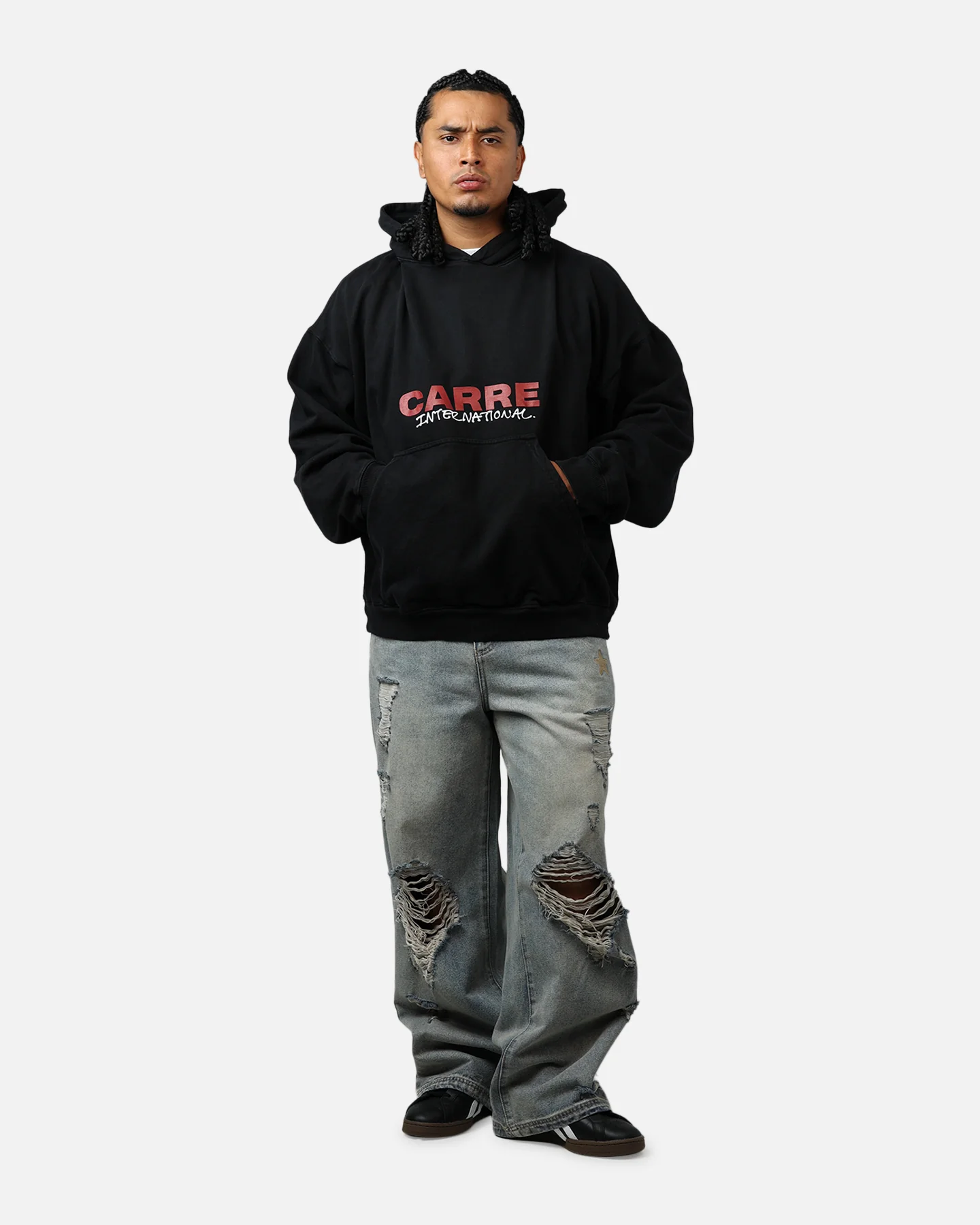 Carre Handdrawn Hoodie Black - Image 3