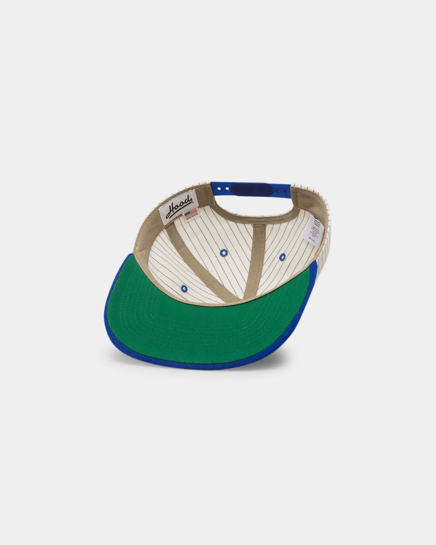 Carre Hood Pinstripe Snapback Ivory/Royal - Image 6