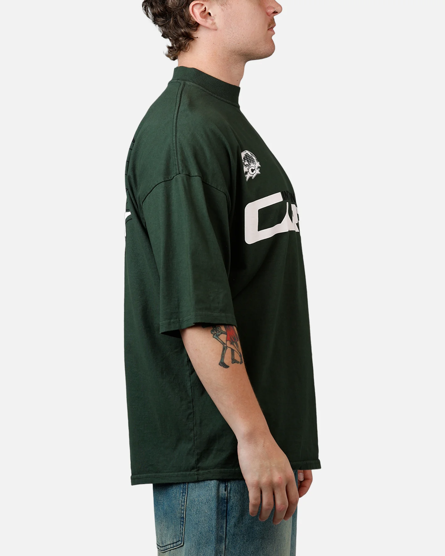 Carre International Globe T-Shirt Forest Green - Image 4
