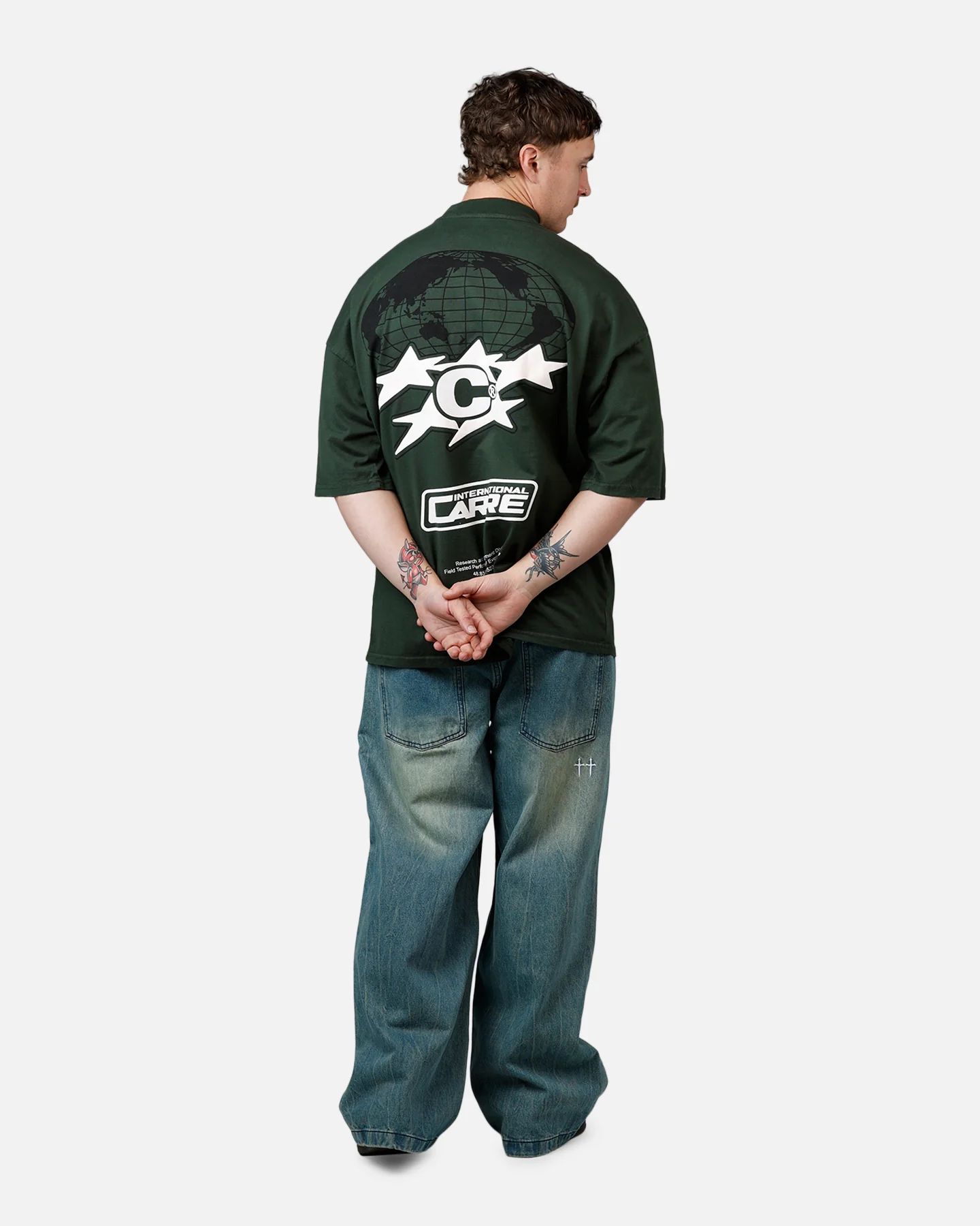 Carre International Globe T-Shirt Forest Green - Image 6