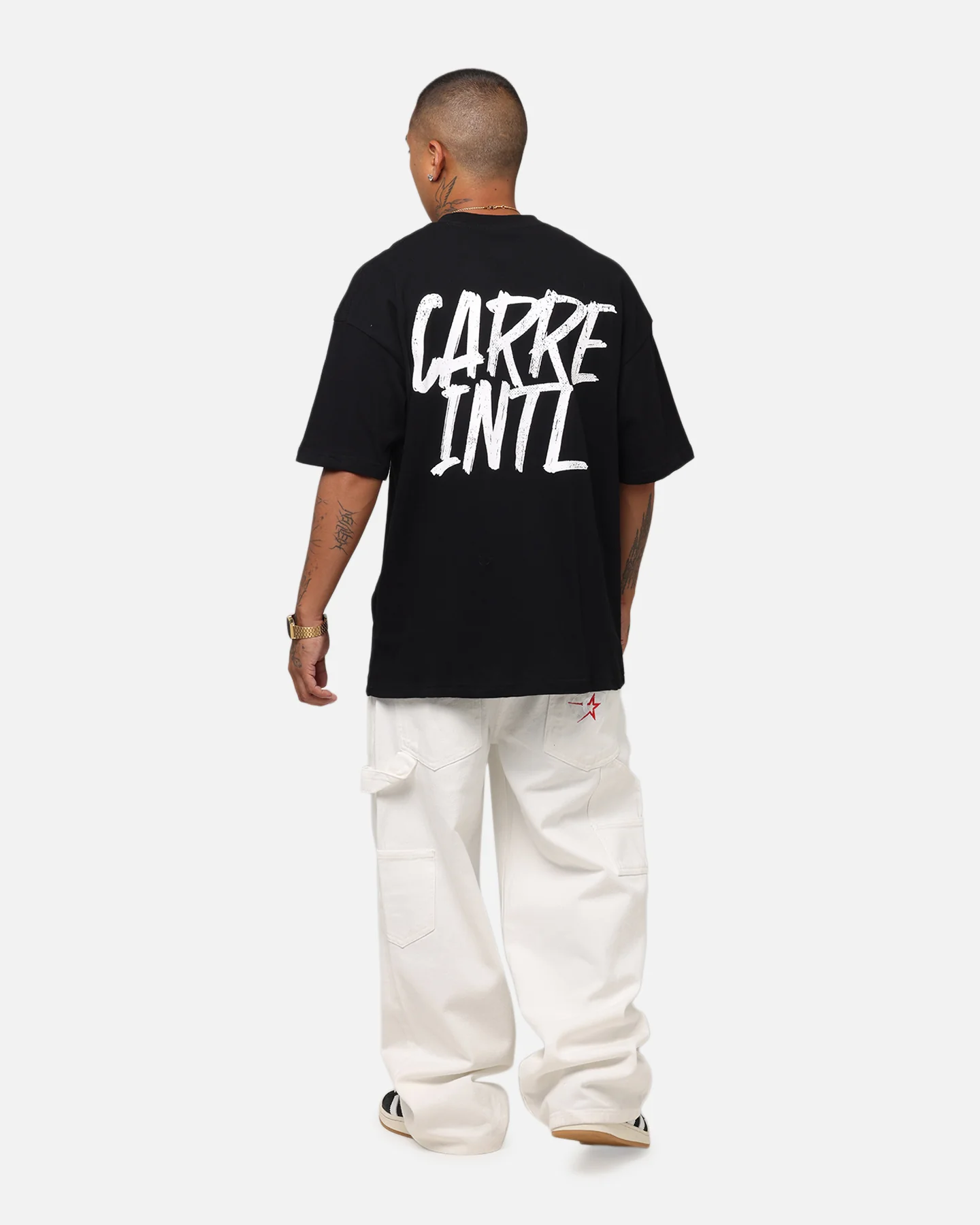 Carre Intl Drop Shoulder T-Shirt Black - Image 3