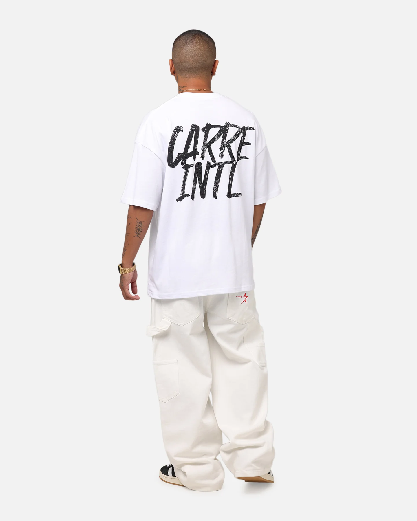 Carre Intl Drop Shoulder T-Shirt White - Image 3