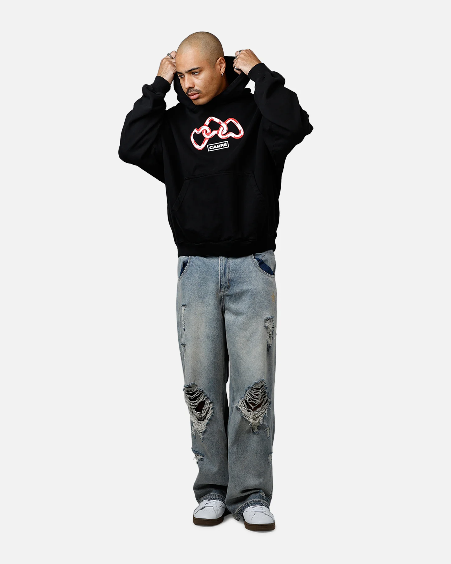 Carre Link Hoodie Black - Image 3